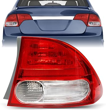 Outer Rear Tail Light for Honda Civic Sedan Hybrid 2009 2010 2011 Passenger Right Side- Brake Tail Lamp Assembly, Replaces 33501SNAA51, HO2819138