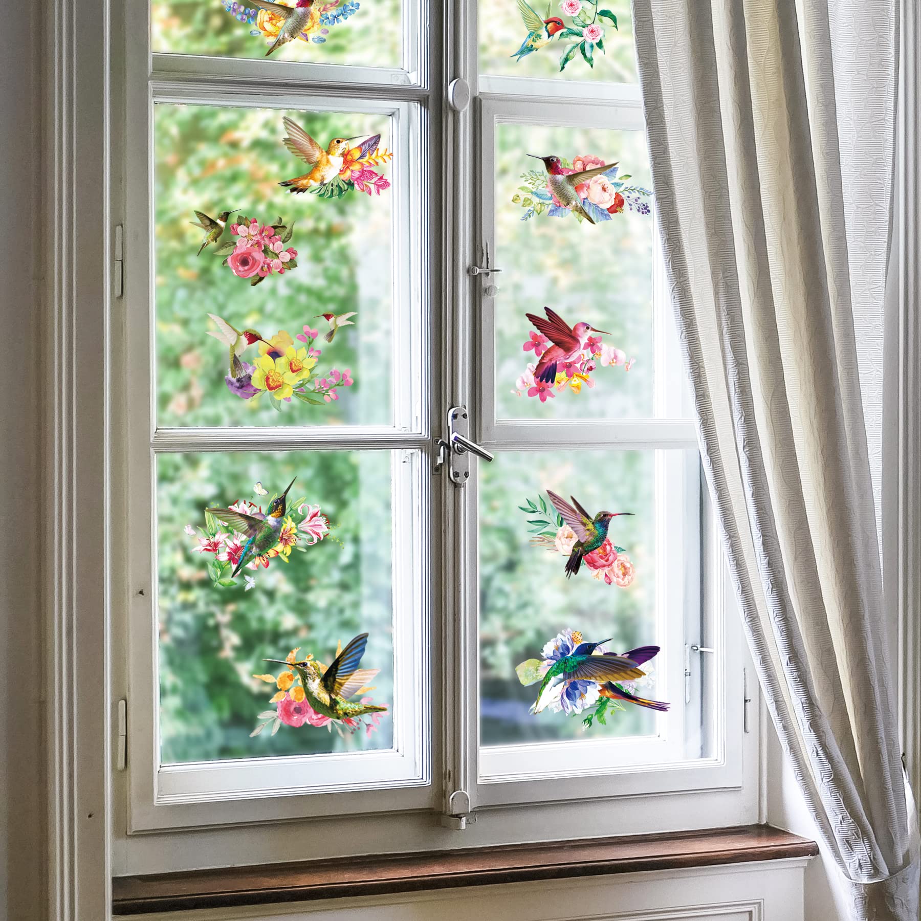 Adesivi Magnetici Per Finestre A Forma Di Colibrì - 12 Pezzi (6 Paia) - Decorazione Per Porte E Finestre Con Schermo In PVC - Anticollisione Per Uccelli