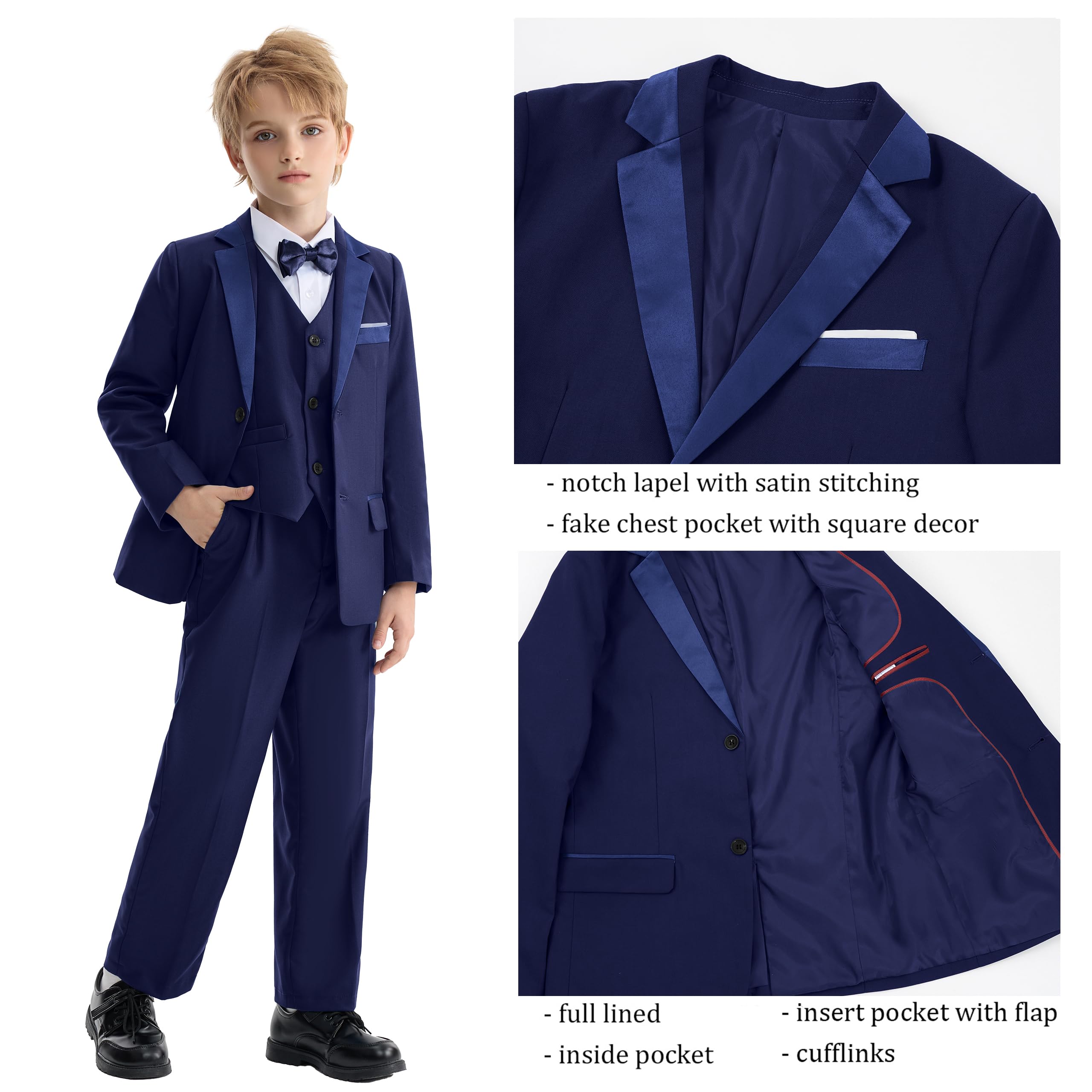 LOLANTA Smoking Schwarz Jungen Anzug Page Boy Anzüge für Hochzeit