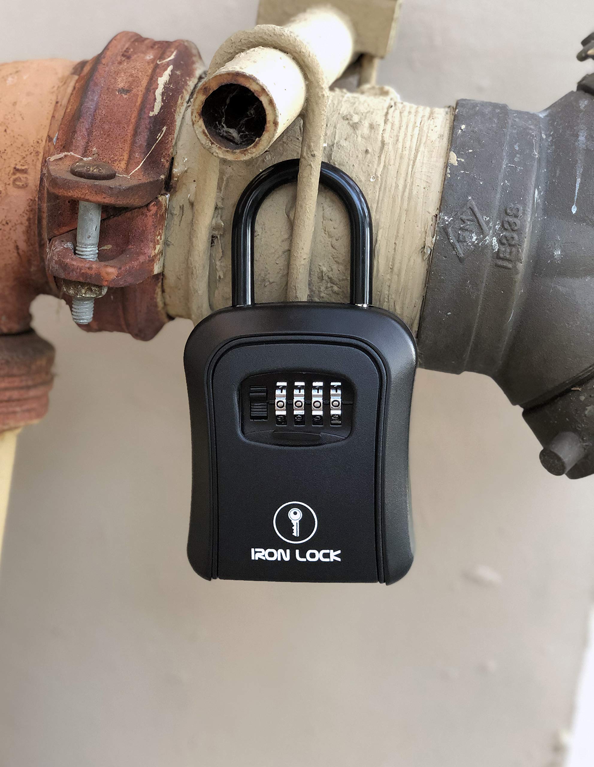 Iron Lock® Key Lock Box Portable and Wall Mounted with Removable