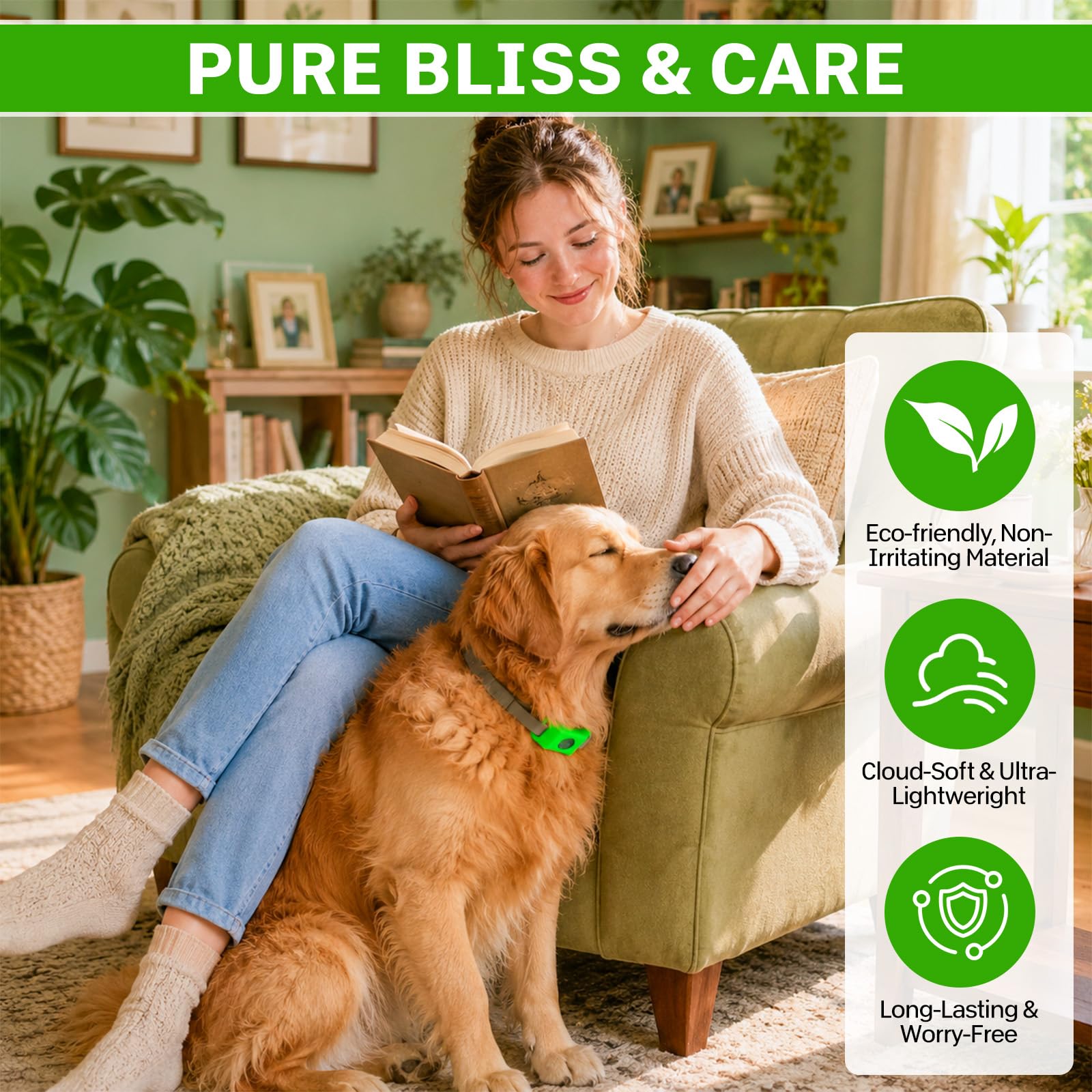 ZVD Pets Collier Anti Puce et Tique Naturel pour Chien, Répulsif aux Huiles Essentielles avec 2 Capsules Remplaçables, Collier Réglable sans Contact Direct Peau, Compatible AirTag (Noir)