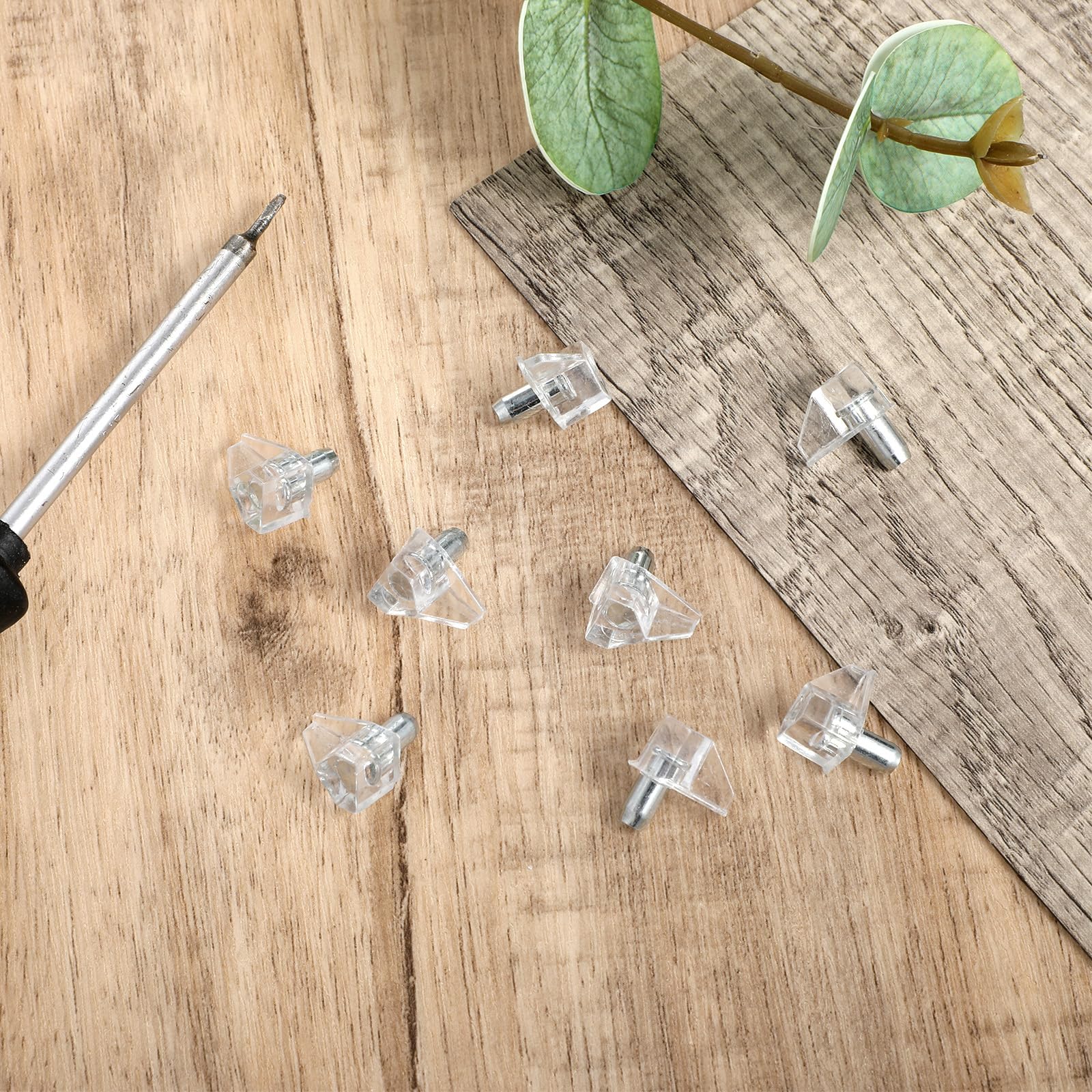 20pcs 3/16 Inch Shelf Support Pegs,Clear Plastic 5mm Shelf Pins,Shelf Support Pins for Wood Shelving,Kitchen,Furniture Shelf Bracket Nail — Amazon image 7