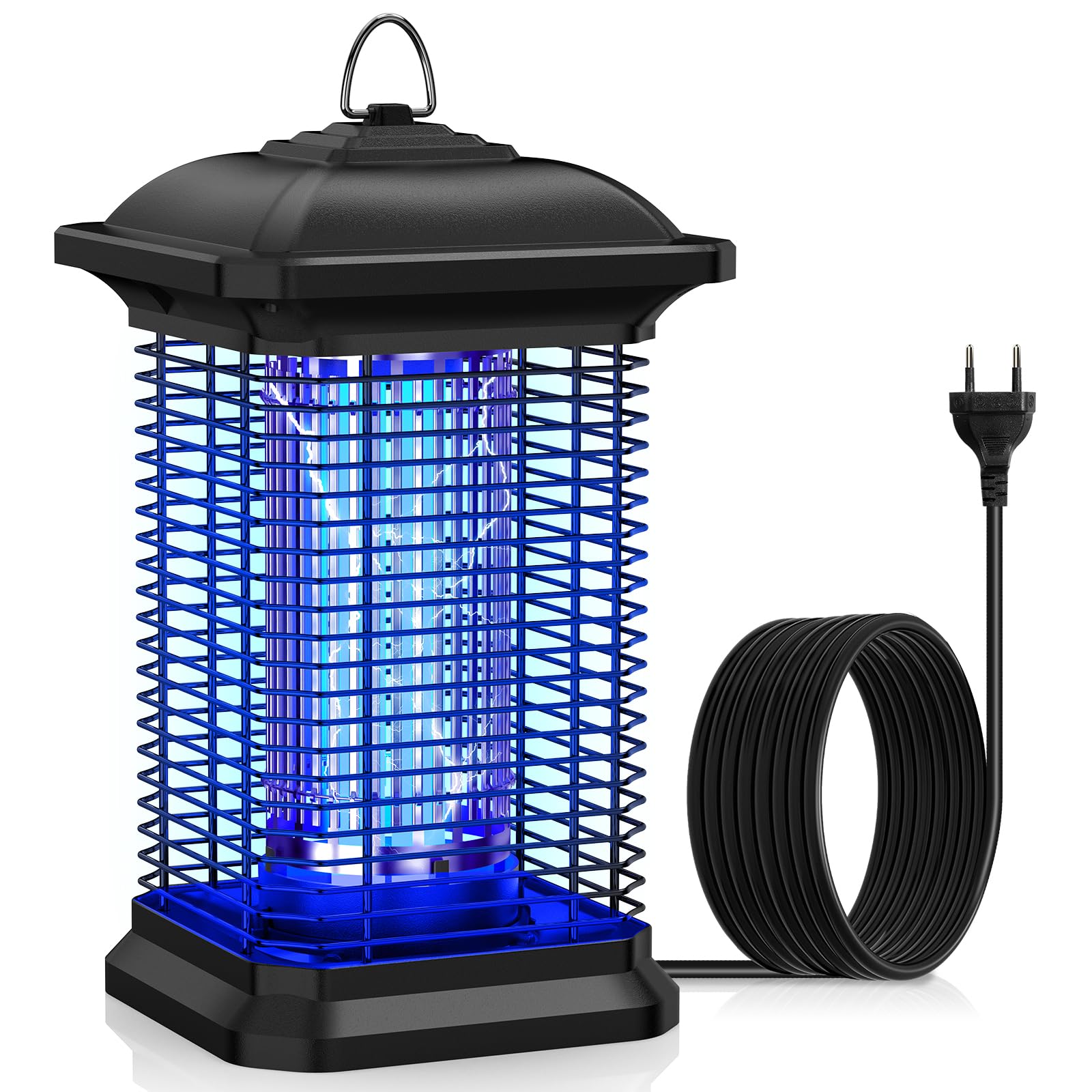 Lampada Antizanzare Elettrica 18W, 4000V UV Zanzariera Elettrica Impermeabile IPX4, Repellente per Zanzare Range 100m² Riducendo Efficacemente gli Insetti Volanti per i Giardini del Patio
