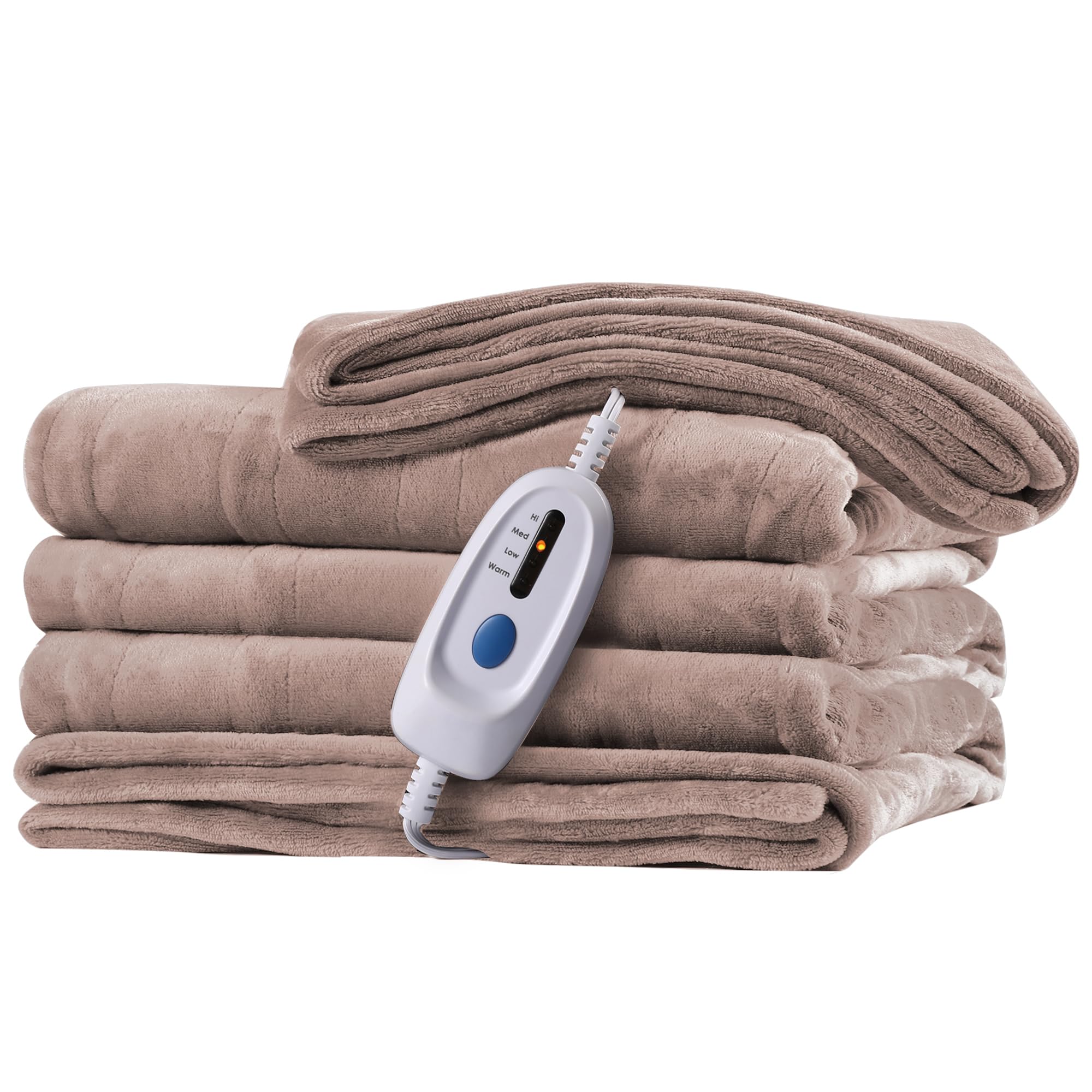 McJaw Electric Heated Blanket 72"x 84" Full Size, 4 Heating Levels and 10 Hours Auto Off, Lightweight and Breathable - Linen