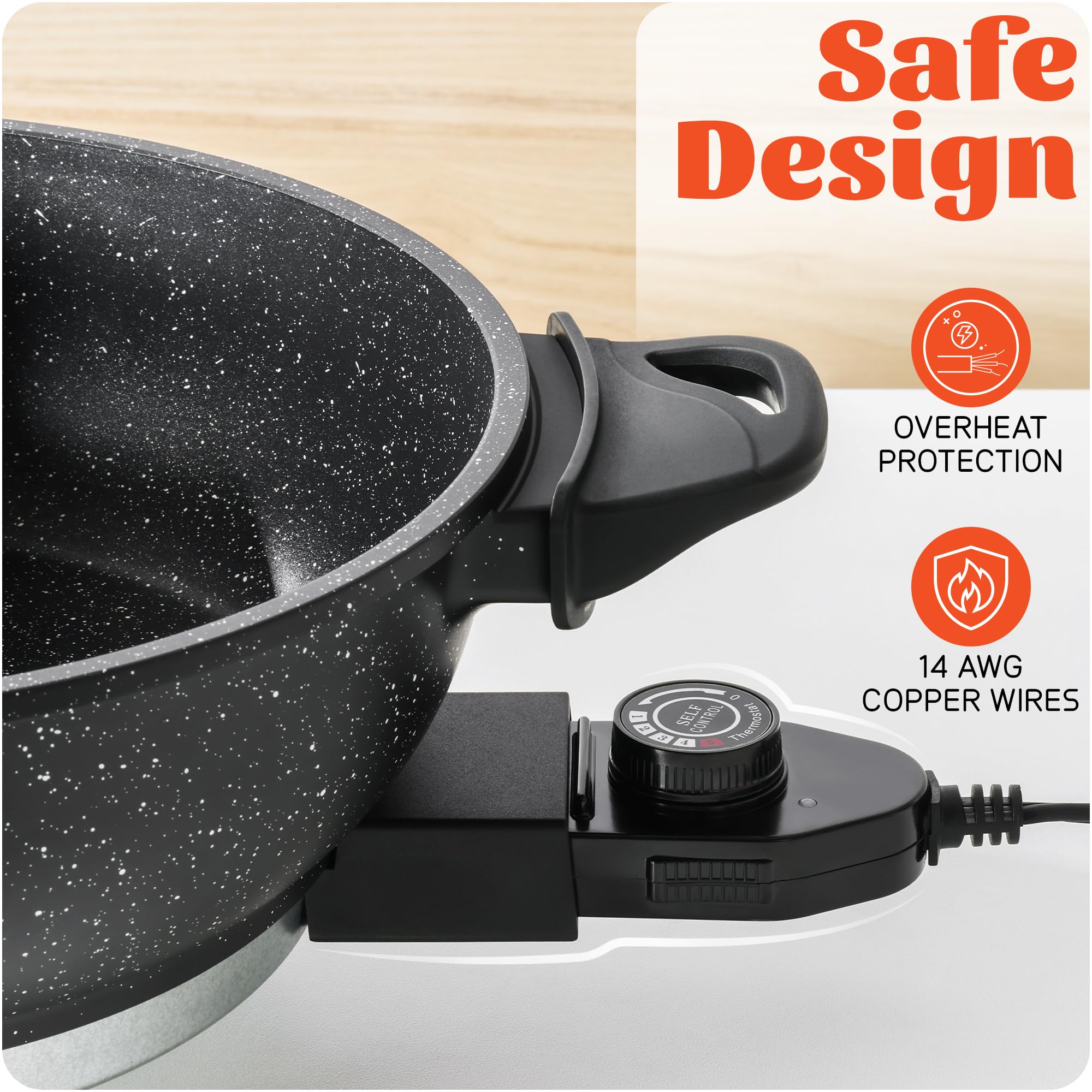 Olla eléctrica de 4L con divisor – Olla Shabu Shabu Shabu de doble sabor con función de olla de cocción lenta, 1500 W, ideal para comidas familiares y reuniones sociales, color negro 6
