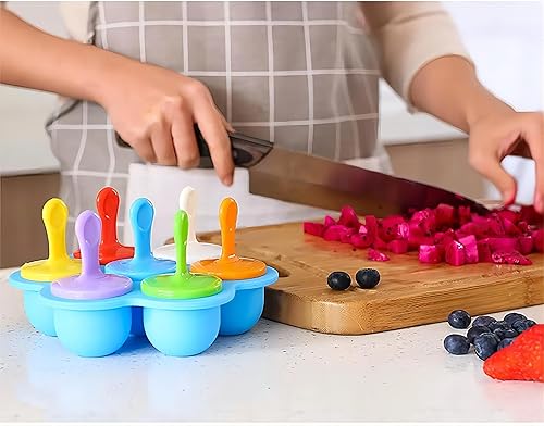 B0C9JHRH1Y_image_2 Mini moldes de silicona para paletas, molde de silicona para paletas de hielo, sin BPA, reutilizables, 7 cavidades, máquina para hacer paletas con