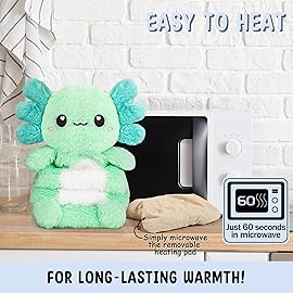Axolotl Unscented 2Lbs Heating Pad for Neck Shoulders and Back Wrap Microwavable, Heatable 22.5 Cute Warm Stuffed Animals Neck Warmer - Axolotl Gifts for Women Girls and Kids