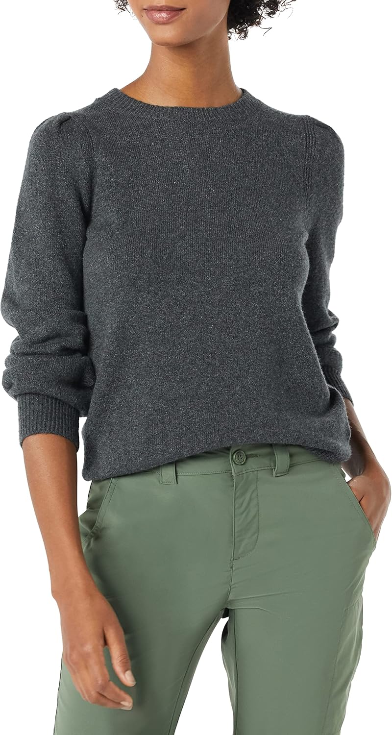 Amazon Essentials Women's Soft Touch Pleated Shoulder Crewneck Sweater - Image 4