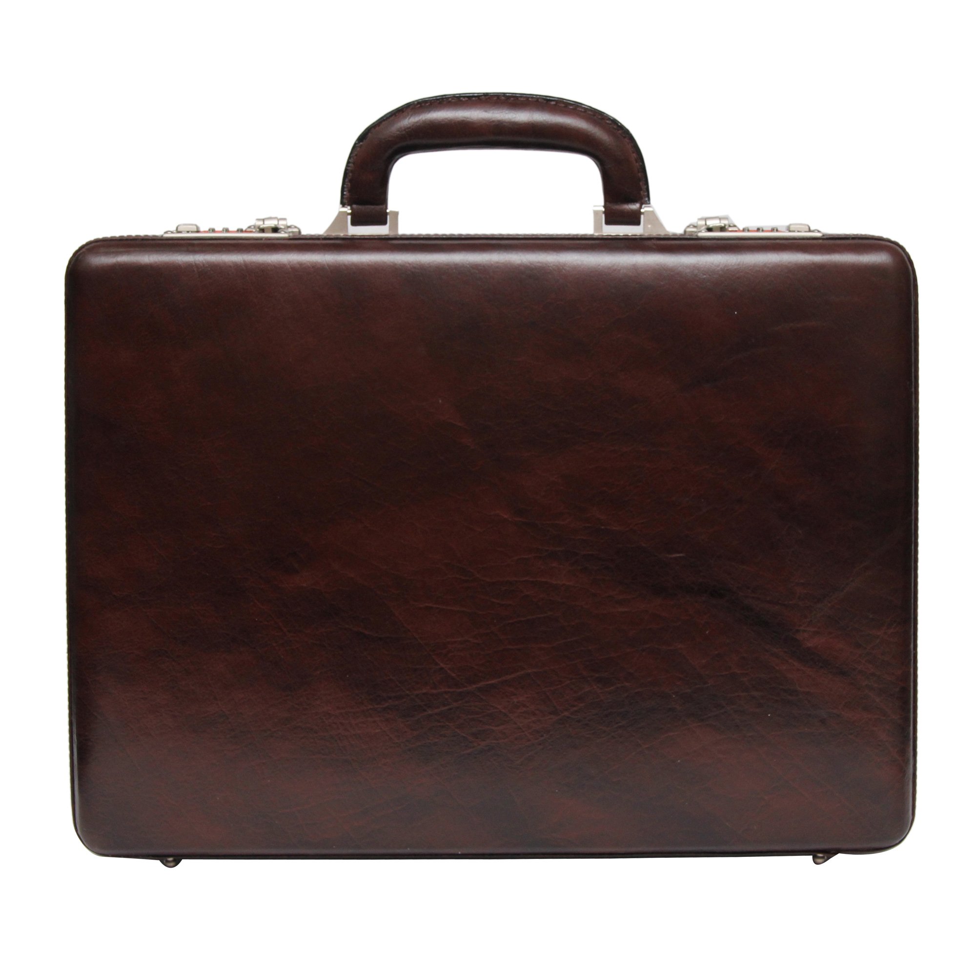 Pure Leather Briefcase for Men & Women | Laptop Compartment Expandable | Features High-Security Combo Number Lock Brown-image-27