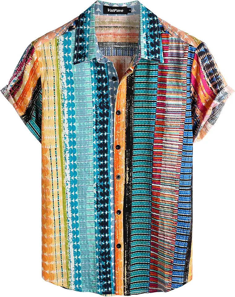 VATPAVE Mens Casual Hawaiian Floral Shirts Short Sleeve Button Down Tropical Shirts Beach Summer Shirts