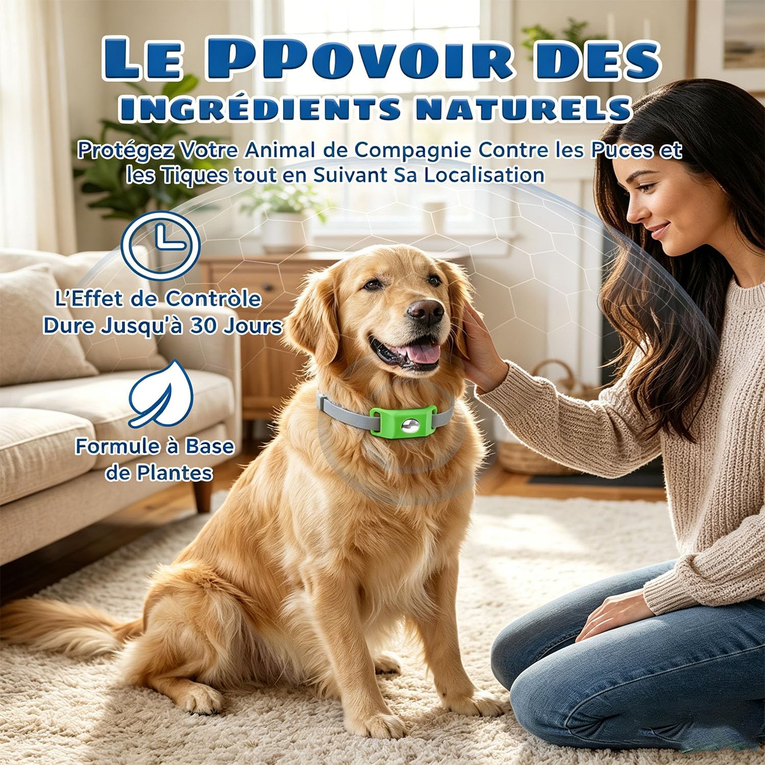 Ailence Anti Tiques – Protection Naturelle, Imperméable, La Taille du Collier Est Ajustable, sans Danger pour Les Chats Et Les Chiens, Convient à Tous Les Chats Et Chiens, Facile à Nettoyer (Noir) - 2