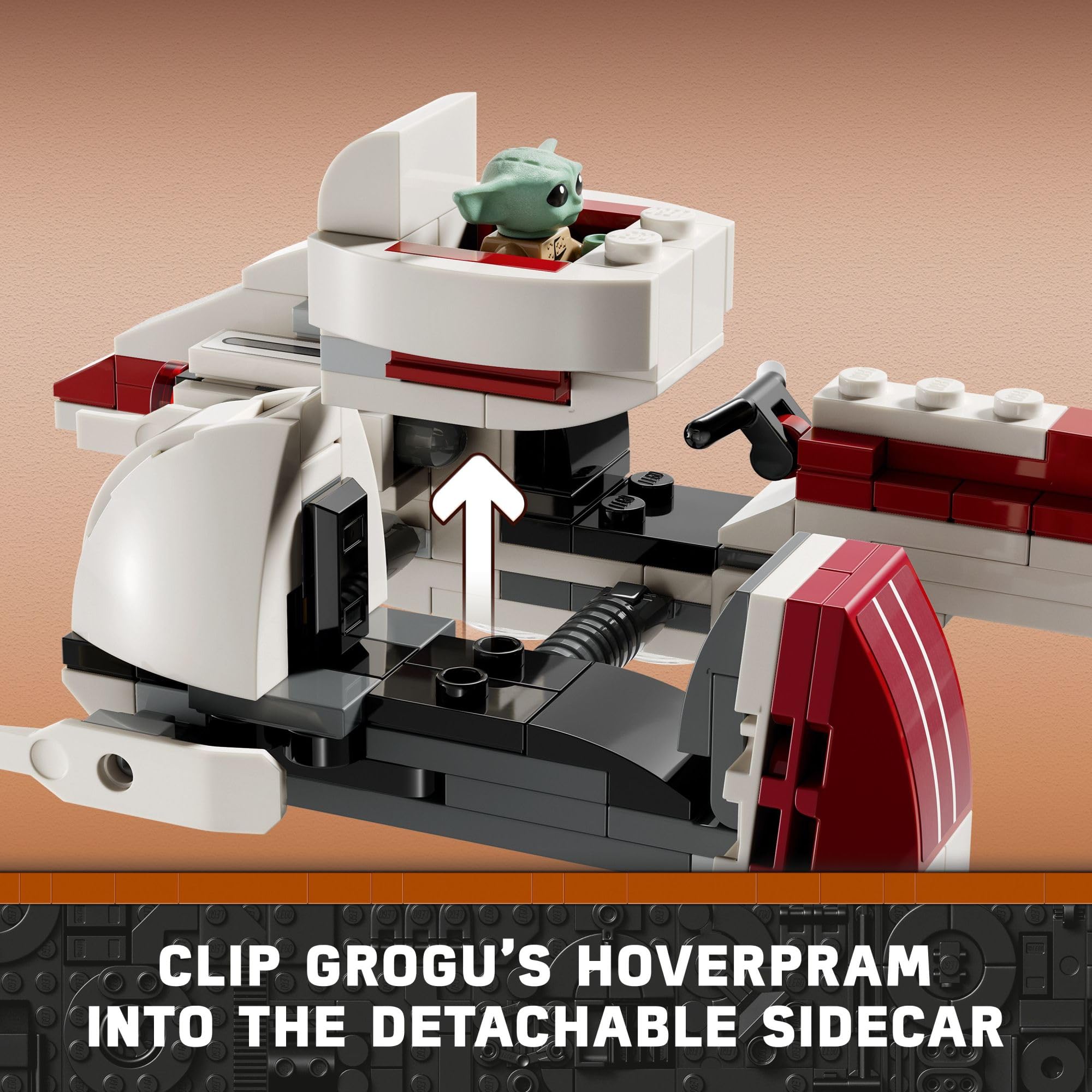 LEGO Star Wars BARC Speeder Escape, Mandalorian Toy Building Set for Kids, May The 4th Be with You Decoration with Kelleran Beq and Grogu, Star Wars Toy for Boys, Girls and Fans Ages 8 and Up, 75378 - Image 3
