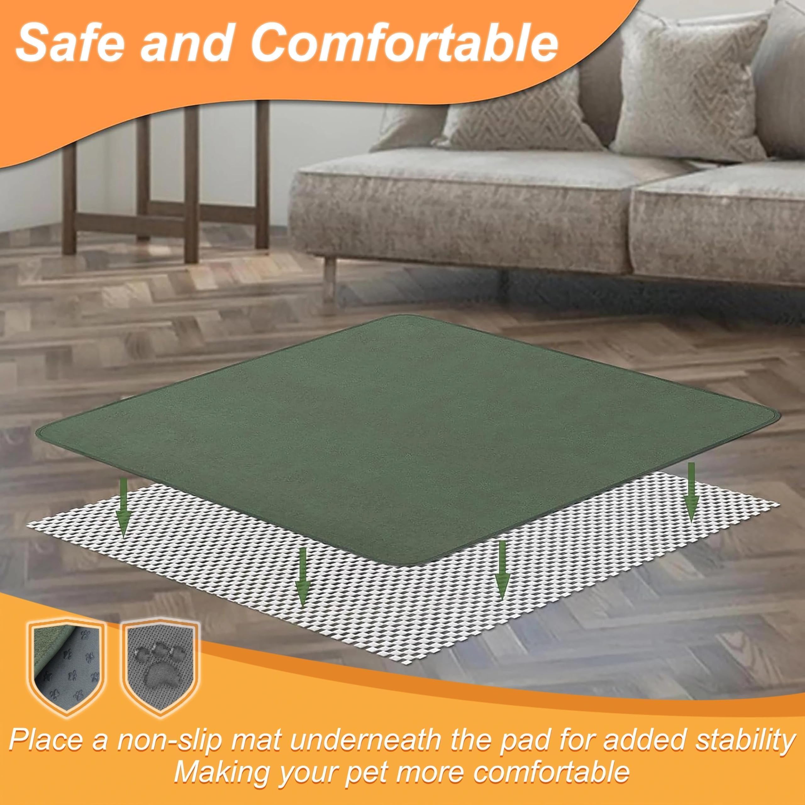 Bunlitent Almohadillas lavables para orina para perros de 165 x 122 cm, 3 paquetes de almohadillas extragrandes, reutilizables, lavables, con secado rápido, absorbentes y para parto de cachorros, para