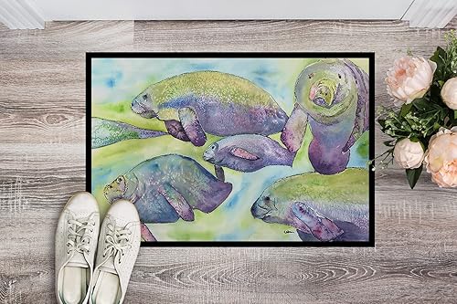 Miniatura 3 de Caroline's Treasures 8544-MAT Manatee - Tapete para puerta delantera, 18 x 27 pulgadas, para interiores y exteriores, para entrada, antideslizante,