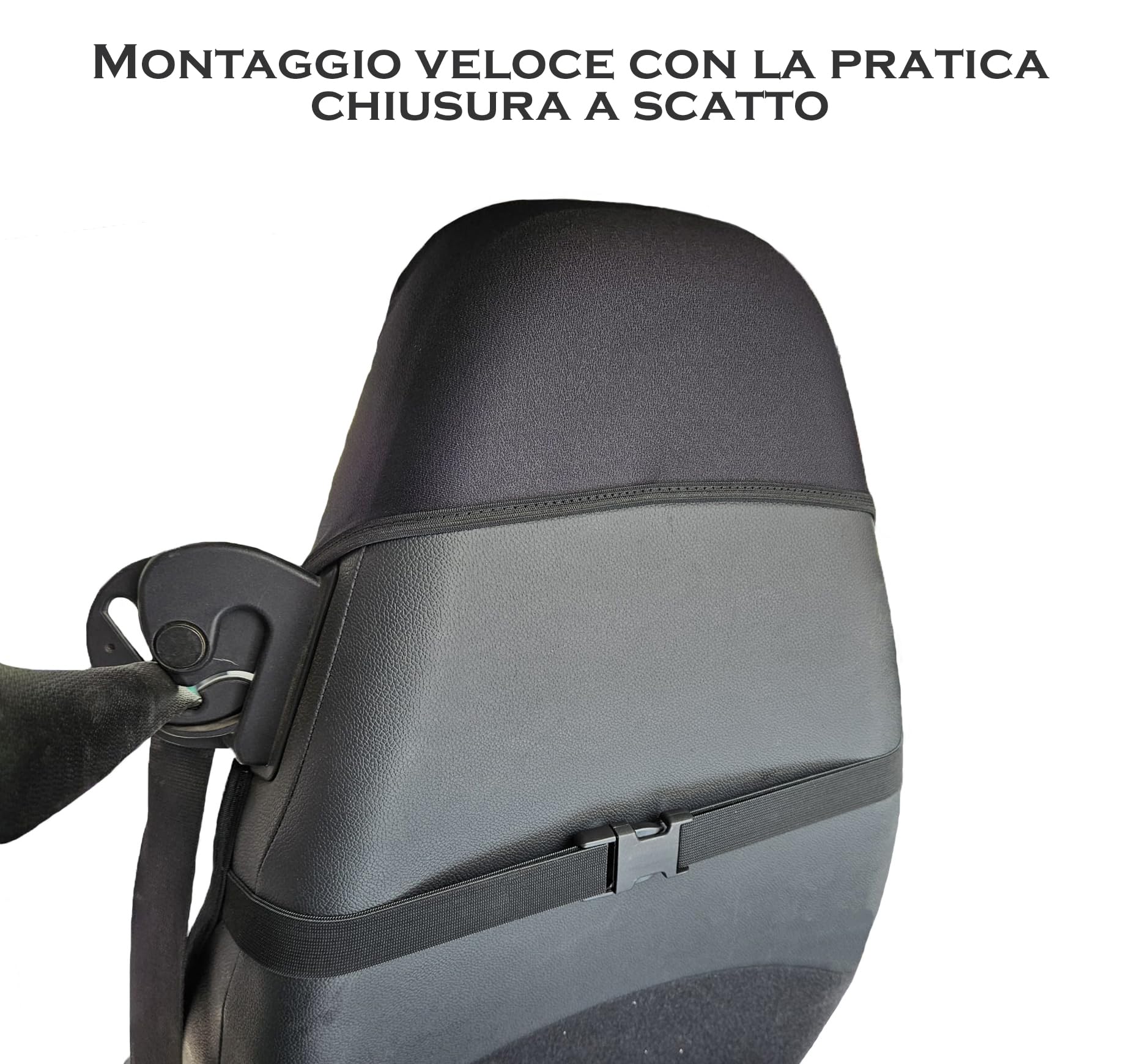 Susy Shop Coprisedili Auto Compatibili Per Smart fortwo, 450 451 e 453, Set 2 Fodere Anteriori, Con Logo Auto Ricamato Sullo Schienale, Lavorazione MADE IN ITALY (Nero/Grigio Scuro)