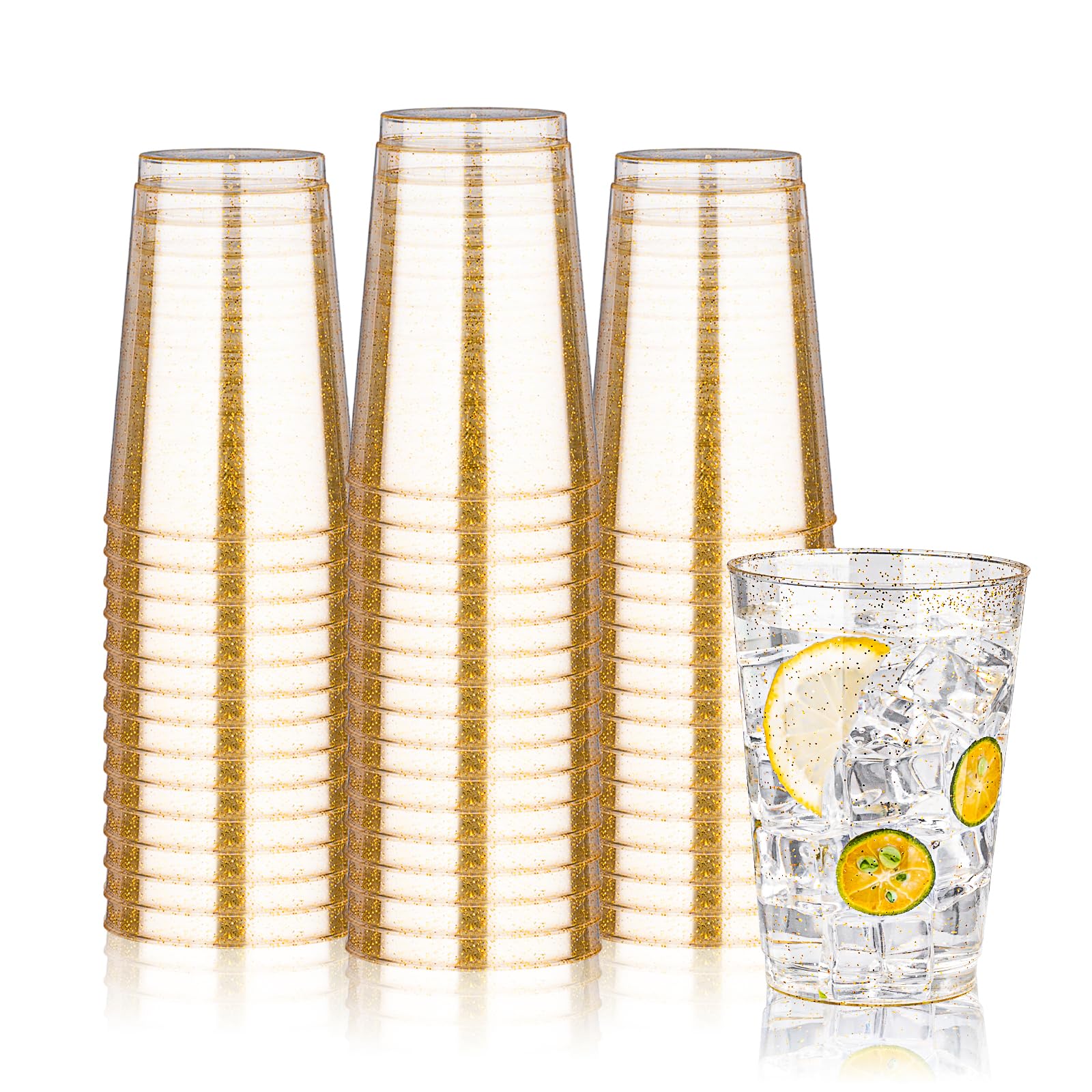 BESTVIP 12oz Silver Plastic Cups, 100 Pack Silver Rimmed Disposable Cups — Amazon image 13