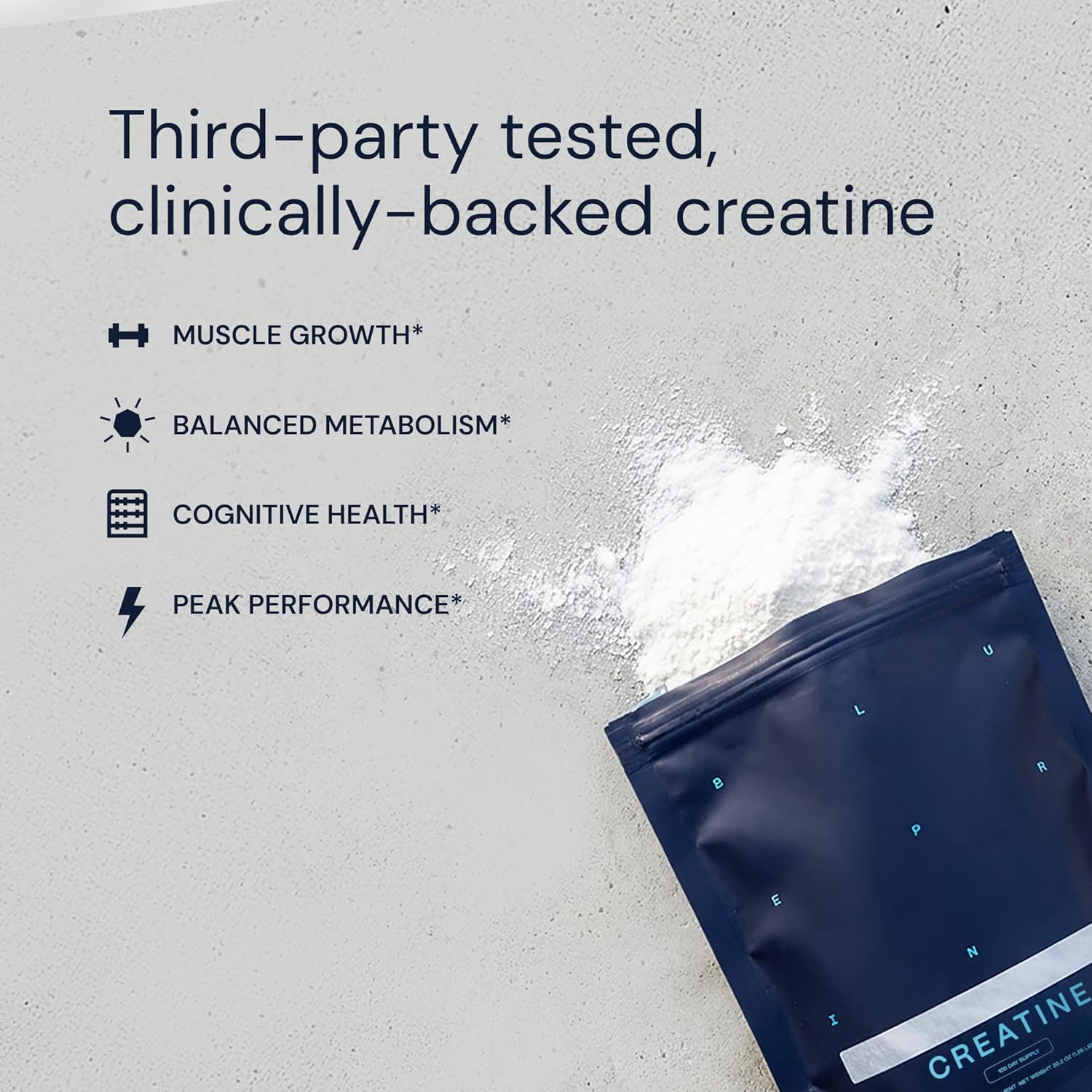 Blueprint Bryan Johnson Creatine Monohydrate Powder – Amino Acid Powder - Supplement Supports Muscle Growth, Recovery, Strength & Focus – Unflavored Creatine for Women & Men – 5g Dose – 100 Servings - Image 5