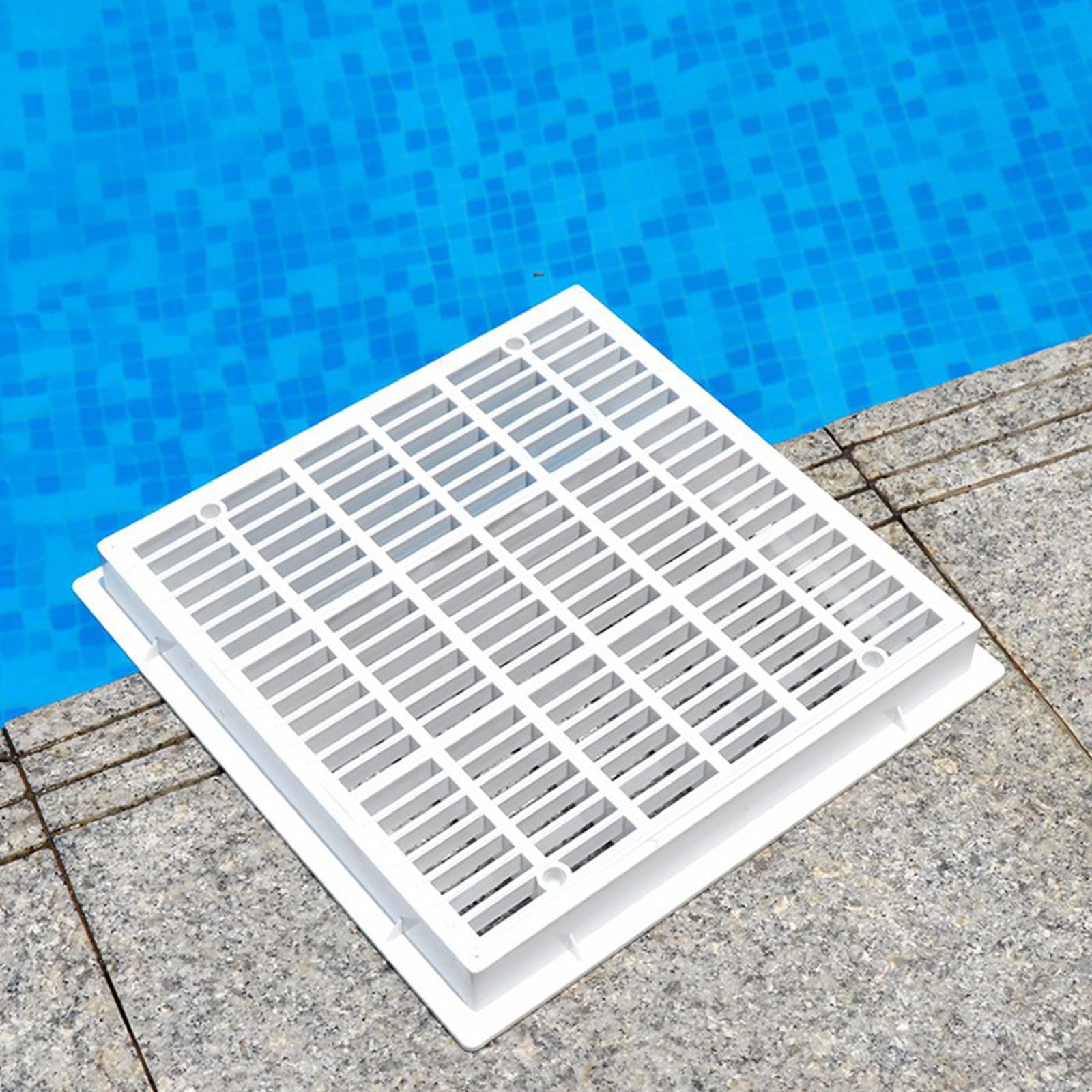 Toyvian Escurridor de Fondo de Piscina, Desagüe de Piso Cuadrado Principal, Plástico Blanco, 9 Pulgadas, para Estanque y SPA, Superficie Lisa para Limpiafondos, Flujo al Desagüe