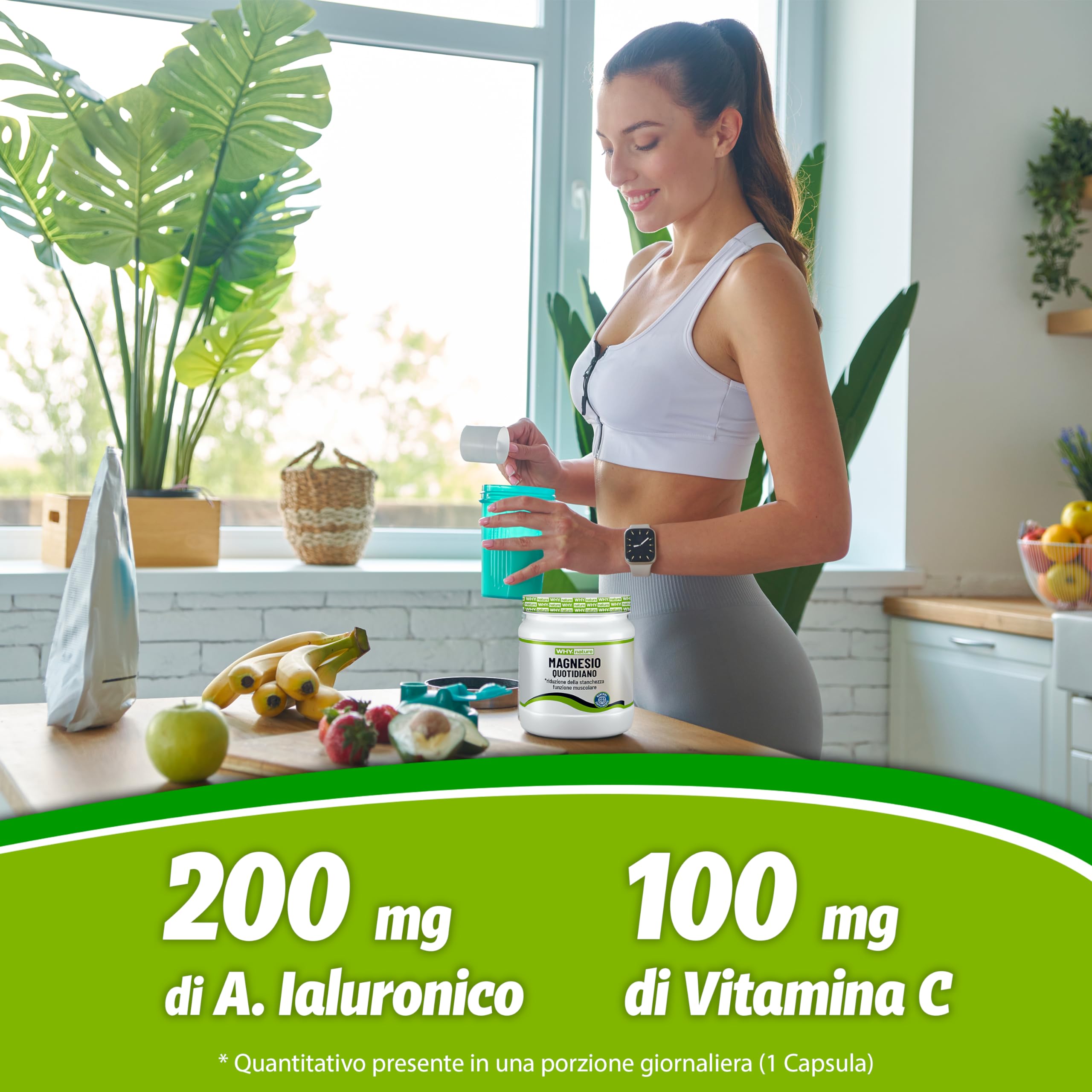 WHY NATURE ACIDO IALURONICO - Acido Ialuronico e Vitamina C - Integratori Alimentari con Estratto di Acerola ad Azione Antiossidante - Senza Glutine - 30 cpr