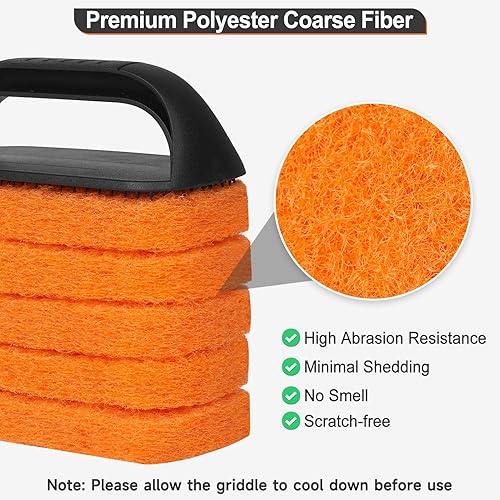 Miniatura 3 de SHINESTAR Almohadilla para fregar, limpiador de plancha de 6 piezas para parte superior plana, kit de limpieza de plancha con 5 almohadillas de