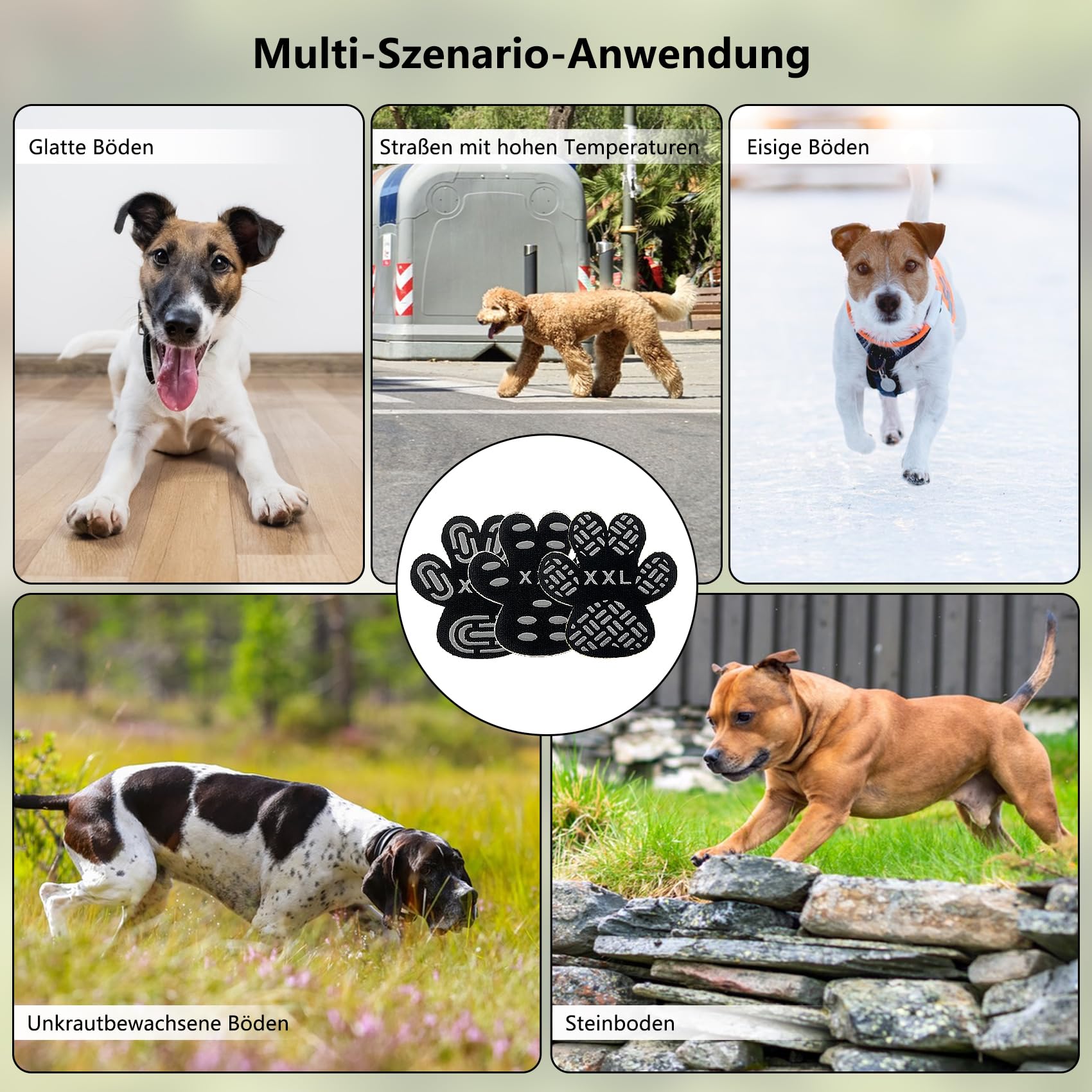 CareCooo Protezione Zampe Cane, Copri Zampe Cane, Proteggi Zampe per Cani Estate - Antiscivolo, autoadesive, Adesivi Zampe Cane Antiscivolo, 20 Pezzi (S-3,3 x 4 cm (0-5 kg),Doppia Linea