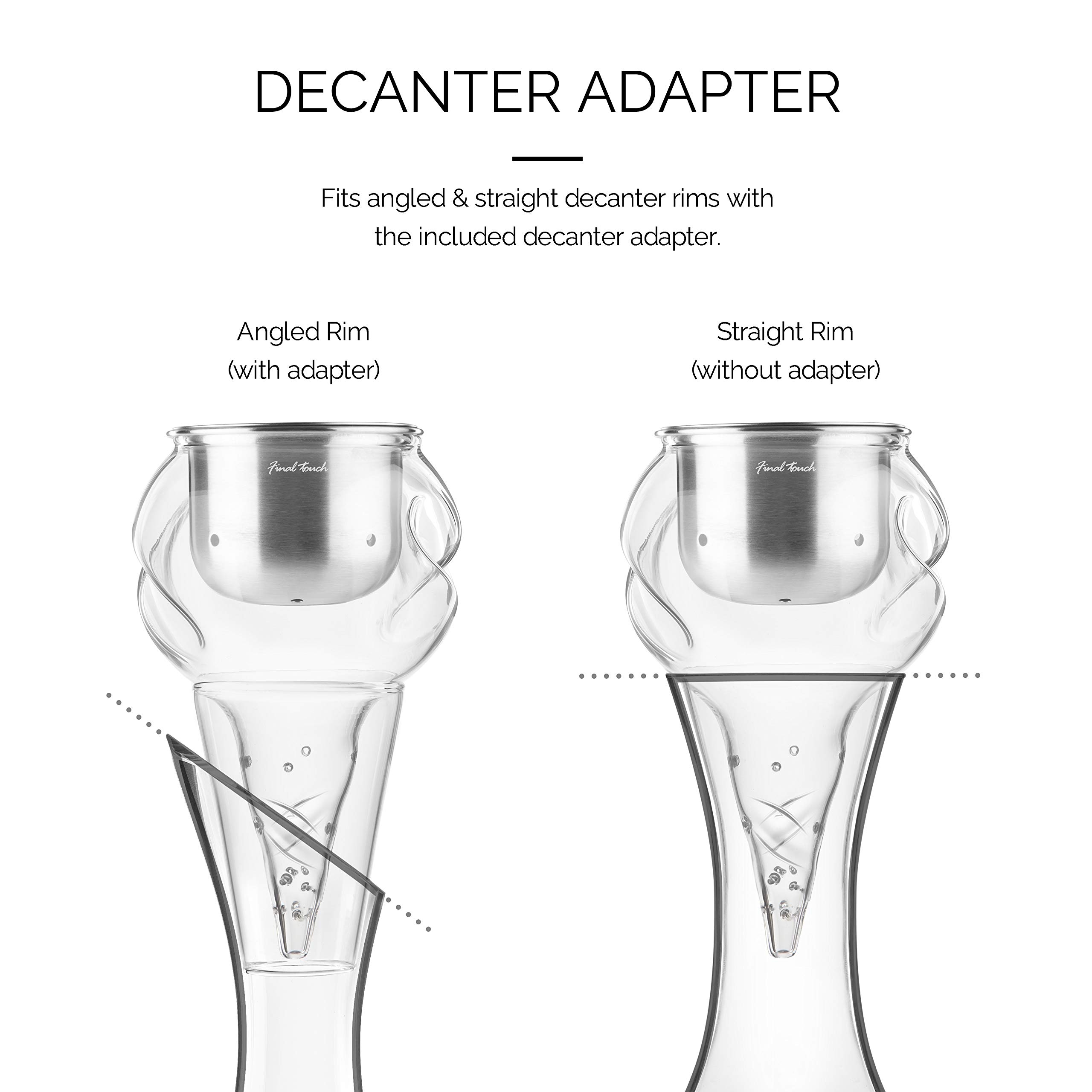 Final Touch Aérateur pour carafe à vin acier inoxydable