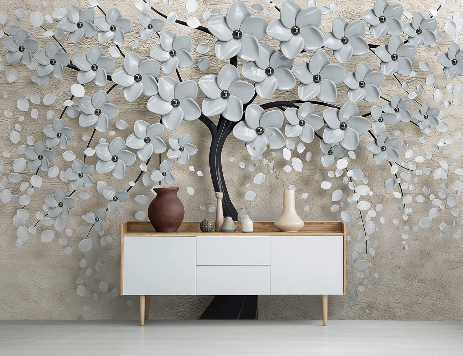 Kfjhgbdshhj 3D Mural Photo Mural-Wallpaper Flowers - For Living Room Bedroom - 3D - Tree,400Cmx280cm Poster - Wall Sticker - Frameless Picture