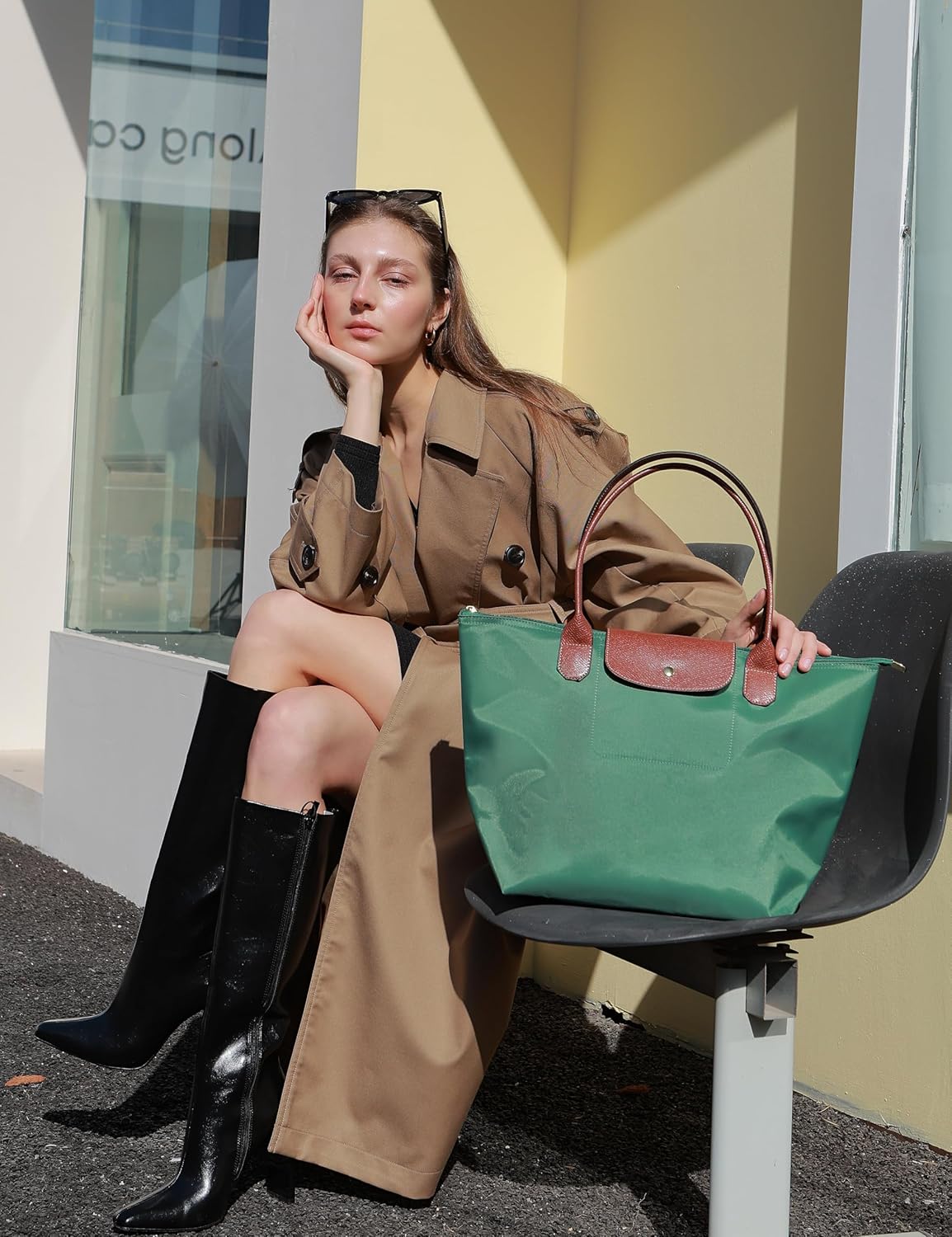 dassymia Tote Bag for Women Foldable Shoulder Bag Nylon Weekend Hobo Handbag - Image 6