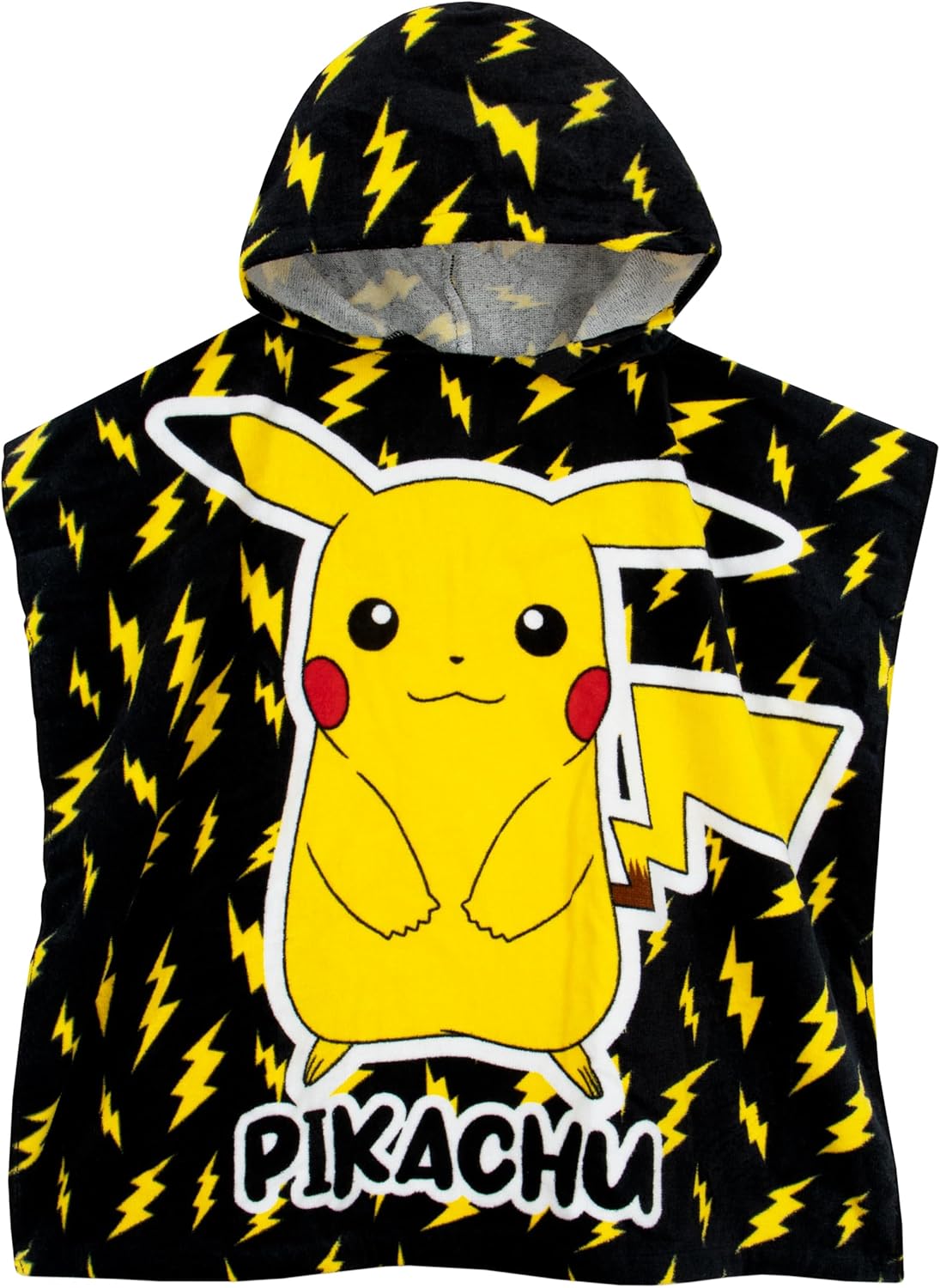 Pokemon Towel Poncho | Pikachu Boys Hooded Towel | Kids Beach Towels | Cotton Kids Bath Towels | One Size | Black