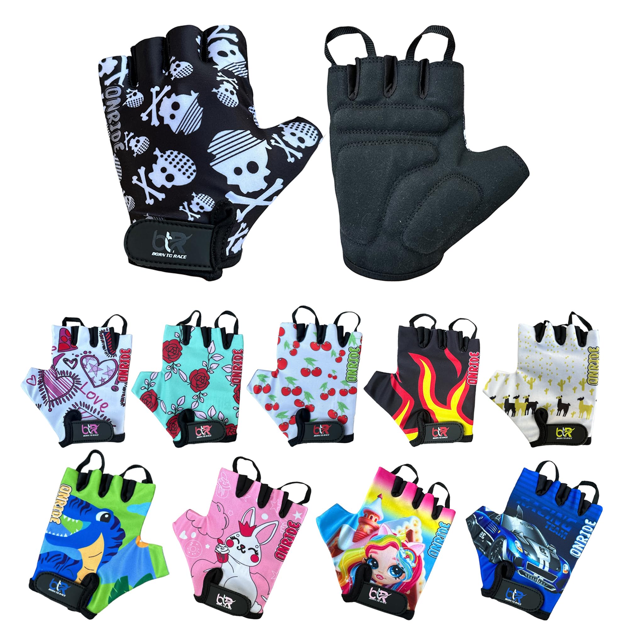 Kids Gloves for Cycling - Toddler Gloves with Enhanced Grip, Safety Padding for Kids Bike Adventures, Breathable and Durable Design for Boys and Girls