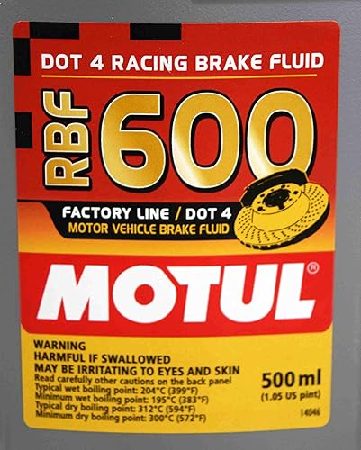 Miniatura 5 de Motul 100949 RBF 600 DOT 4 100% sintético Factory Line Racing líquido de frenos con adhesivo Motul prémium (3)