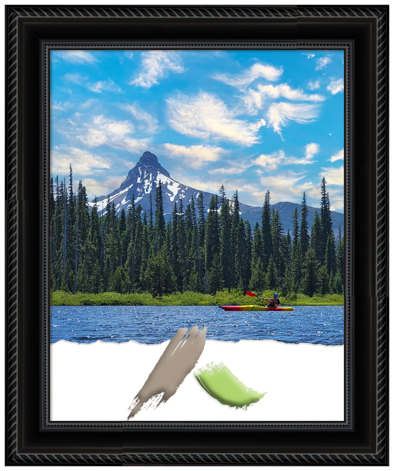 Amanti Art Corded Black Picture Frame Opening Size 16x20 Picture Frame for Wall, Black Picture Frame for use as Wedding Photo Frame, Kids Art Frame or Poster Frame for Wall from WI, USA