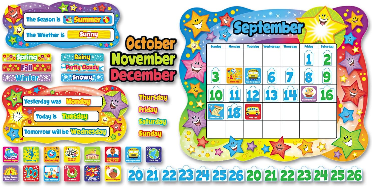 TREND enterprises, Inc. Star Calendar Bulletin Board Set