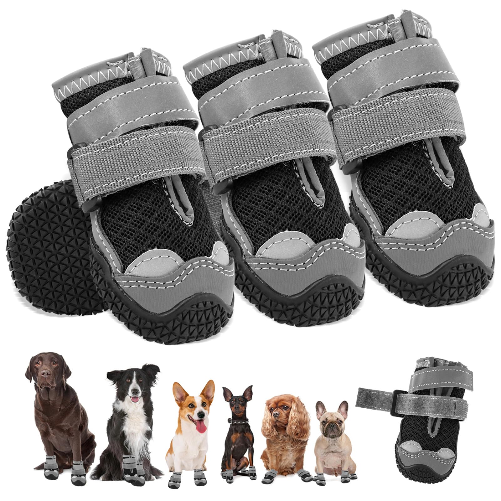 Dolahovy 4 Stuks Honden Laarzen - Non-Skid Pet Poot