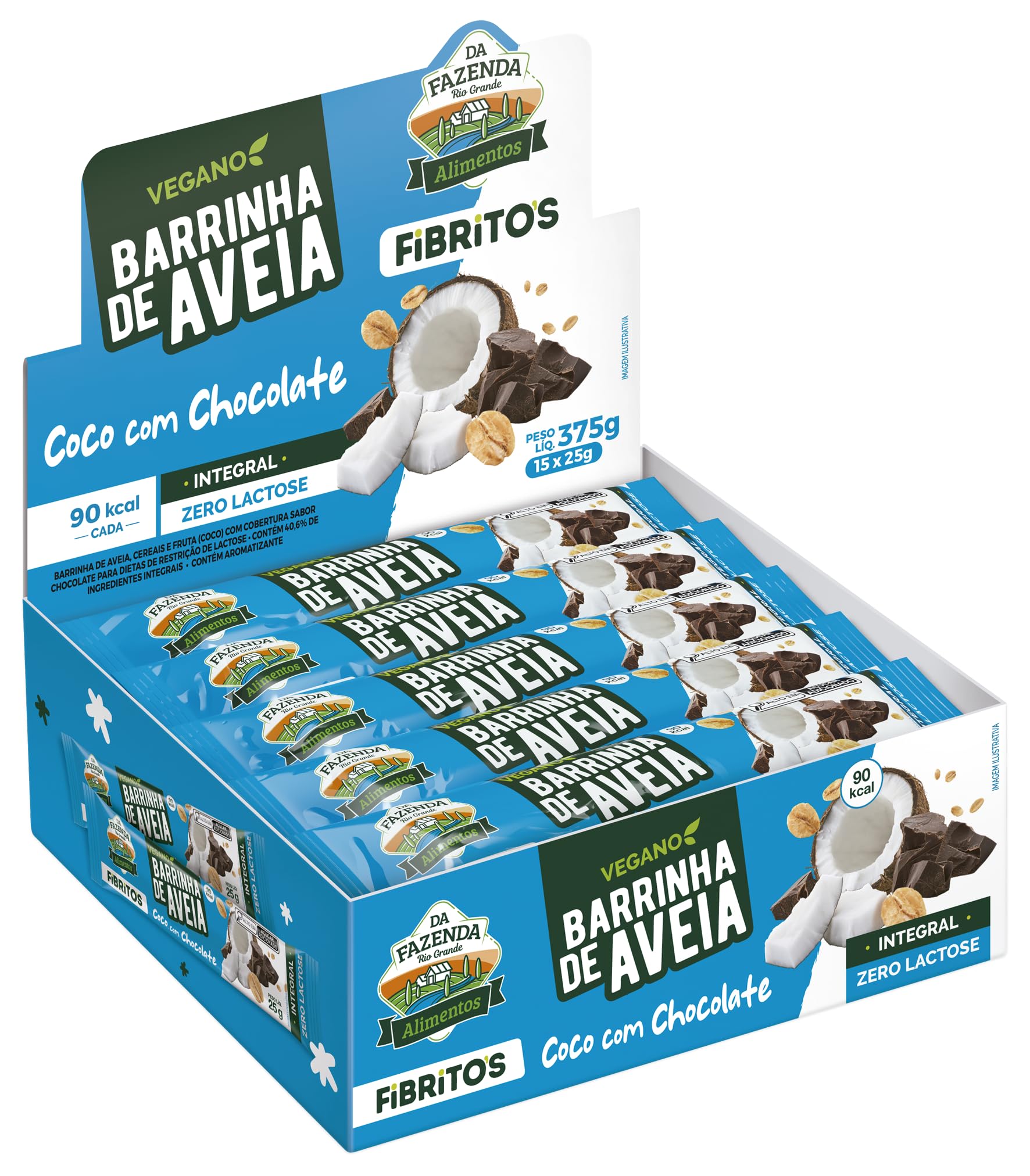 Biosoft Barrinha De Aveia - Coco com Chocolate 25g. Display com 15
