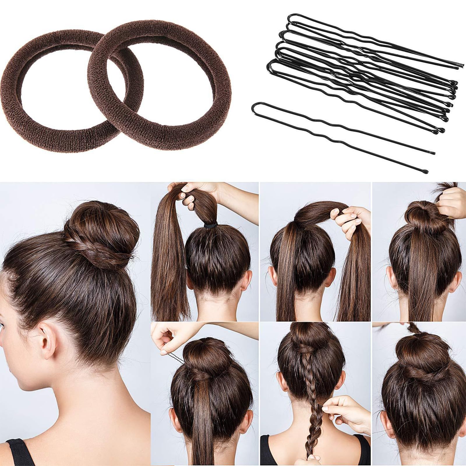 23 Pcs Hair Styling Tools Kit for Women, Professional Updo Accessories Set including Hair Donut, Bobby Pins - Image 3