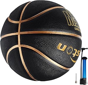 Senston 29.5'' Basketball Outdoor Indoor Rubber Basketball Ball Official Size 7 Street Basketball with Pump