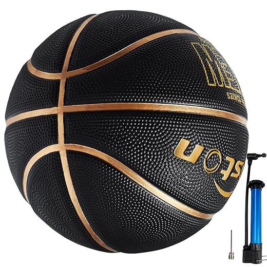 Senston 29.5'' Basketball Outdoor Indoor Rubber Basketball Ball Official Size 7 Street Basketball with Pump