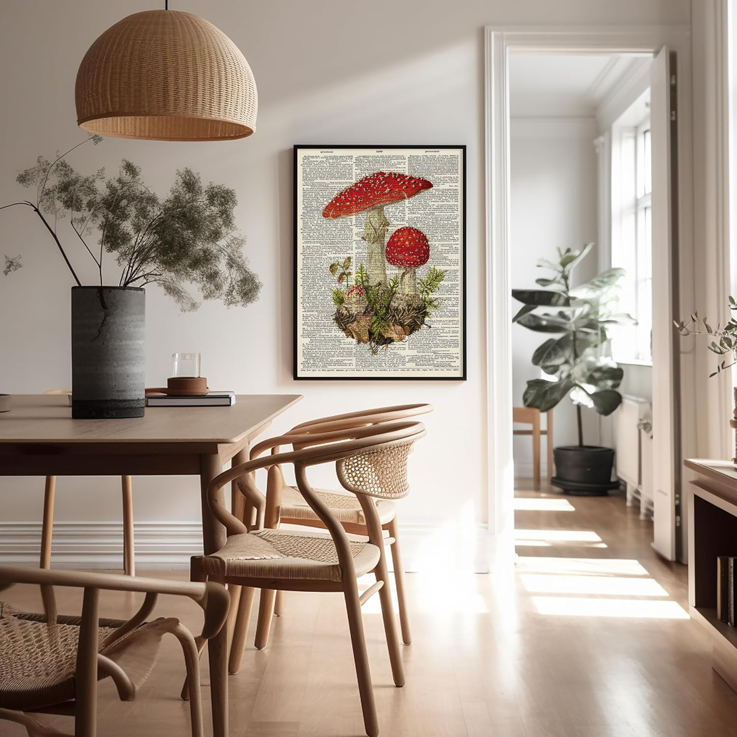 Poster Master Dictionary Art Poster - Retro Fly Agaric Mushroom Print - Botanical Mushroom Art - Gift for Men & Women - Chic Decor for Farmhouse, Kitchen or Living Room - 16x20 UNFRAMED Wall Art