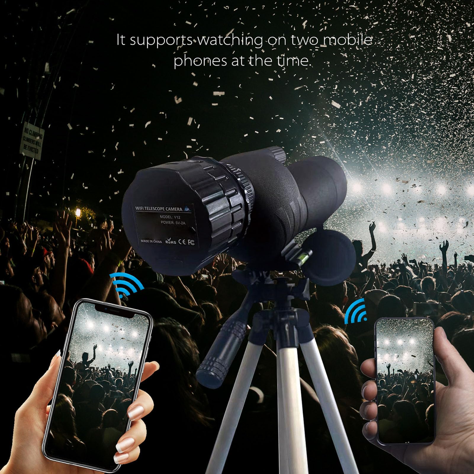 Drahtloses Digitales WiFi Okular, HD 4 Megapixel Kamera für Optische 25 mm 50 mm Teleskope und Mikroskope, Elektronische WiFi Okularkamera für 1,18 1,97 Zoll Teleskope (Black)
