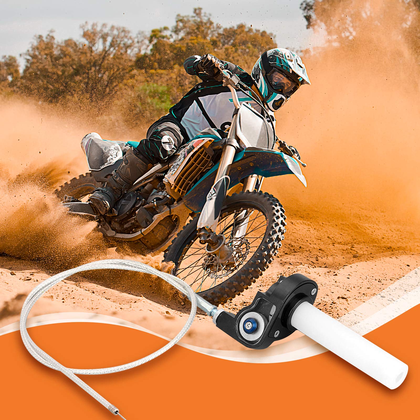 Cavo per manubrio da 7/8 pollici, maniglia per il gas Quick Turn Twist, in lega di alluminio, comando gas rapido, pezzo di ricambio per 50-250 CC ATV, Quad Pit Dirt Bike (rosso)