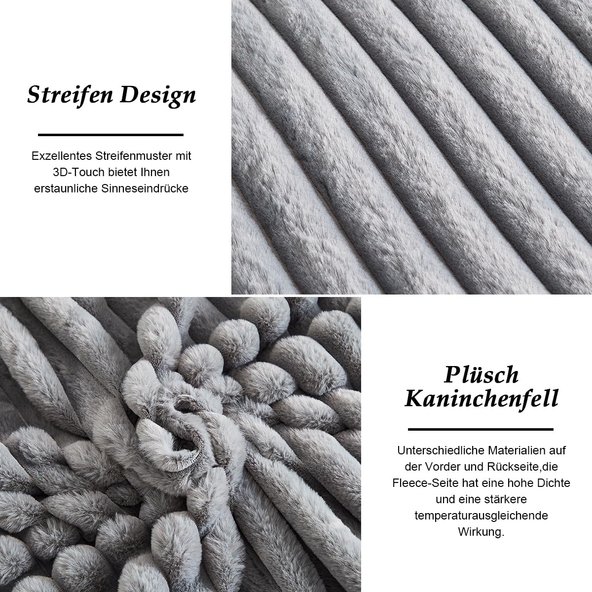 Ropa De Cama Menkala De Felpa De 200 X 200 Cm, Color Gris Oscuro