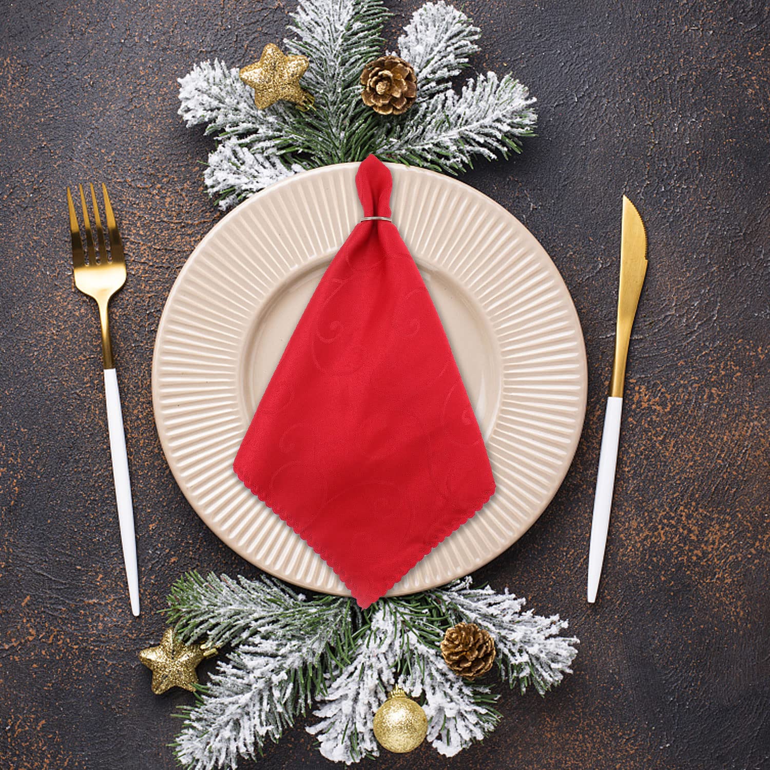 Stoffen servetten met franjes, set van 12,100% zacht katoen, gaasdoek wasbare servetten voor bruiloft decoratief, Valentijnsdag, diners, (40 x 40 cm) rood Stoffen servetten met franjes, set van 12,100% zacht katoen, gaasdoek wasbare servetten voor bruiloft decoratief, Valentijnsdag, diners, (40 x 40 cm) rood
