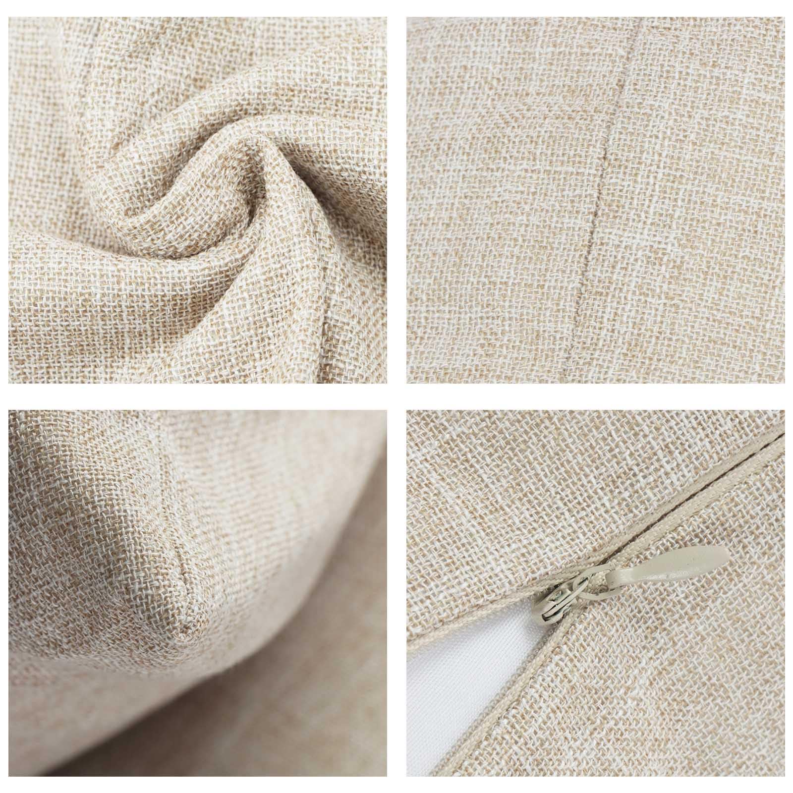 Betadistor Decorative Cotton Linen Cushion Covers: 45cm x 45cm Square Throw Pillowcases for Sofa Bedroom with Invisible Zipper (Sets of 2) 530-0689 - Image 4