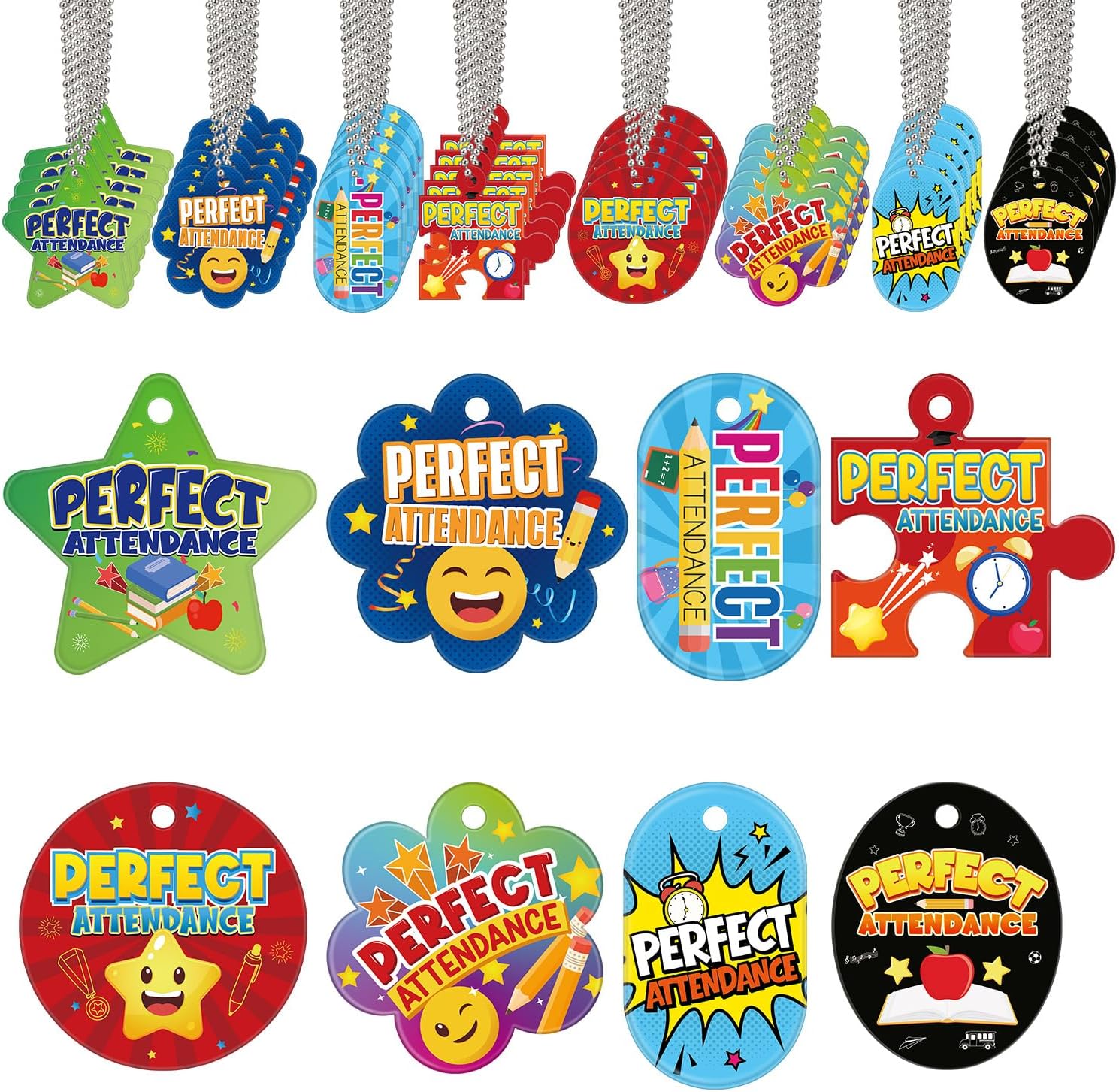 Kenning 48 Set Perfect Attendance Award Tag Students Incentives Acrylic Tag