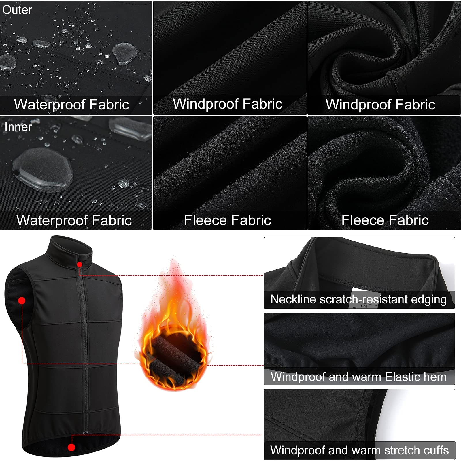 Chaleco de Ciclismo para Mujer, Transpirable Ligero Polar Térmico Impermeable Chaleco para Correr Chaqueta sin Tirantes,Azul,L