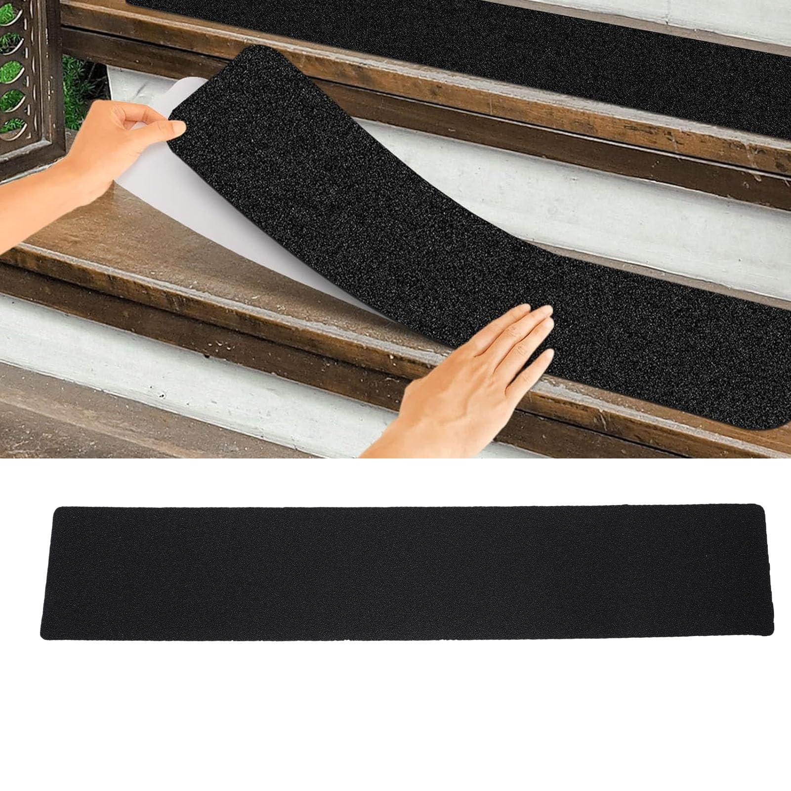15 Cintas Antideslizantes para Escaleras, Impermeables, Adhesivas para Escalones Al Aire Libre, Mascotas, Niños para Cubiertas, Material de PVC (6 * 32 pulgadas)