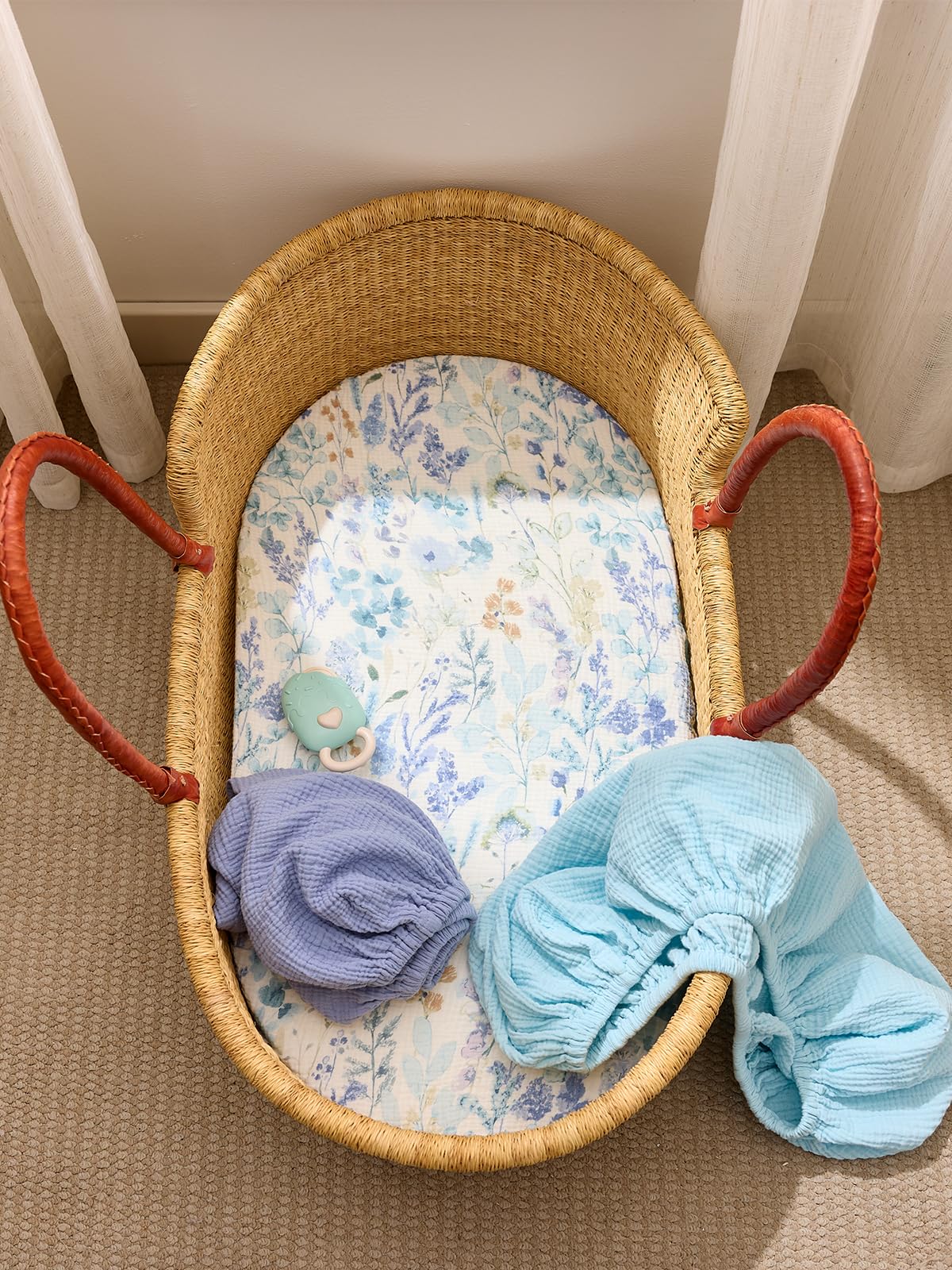 Amazon.com : TILLYOU Muslin Bassinet Sheets for Baby Boys Girls 3