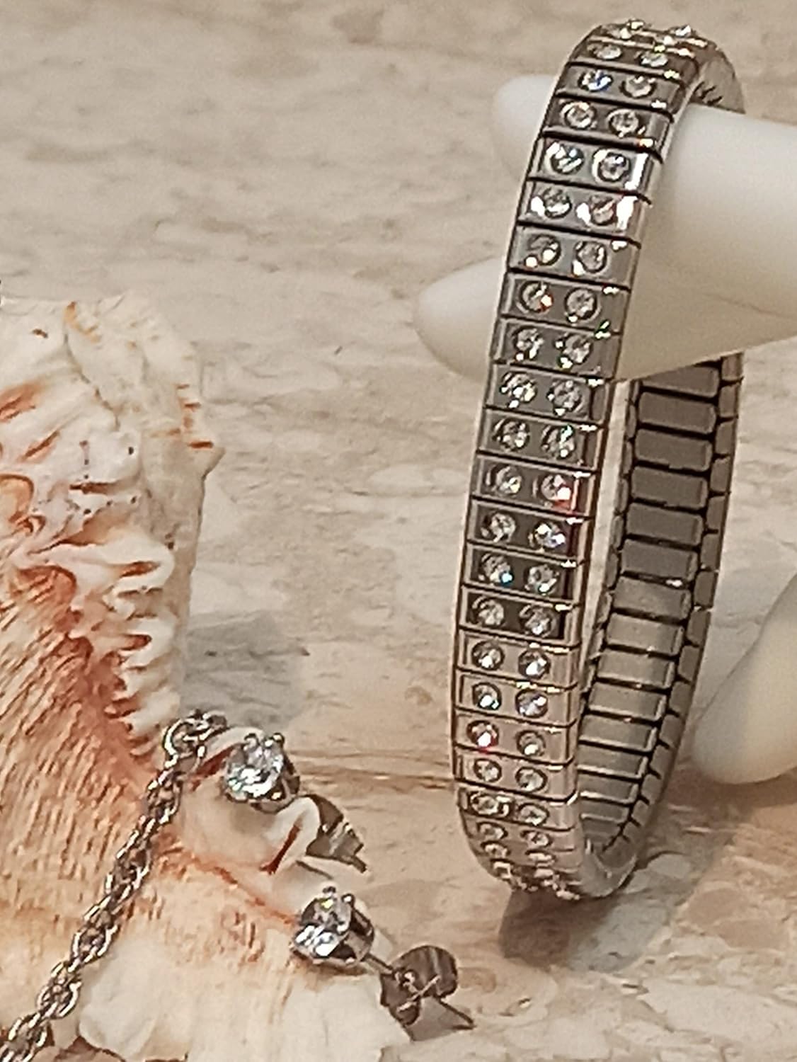 Exquisite Faberge Austrian Ball Pendant Necklace Bracelet Earring set Ladies Birthday Anniversary Valentine's day gift for her HANDMADE SILVER TarnishFree Necklace Set Gift 170 HANDSET Diamond present - Image 6