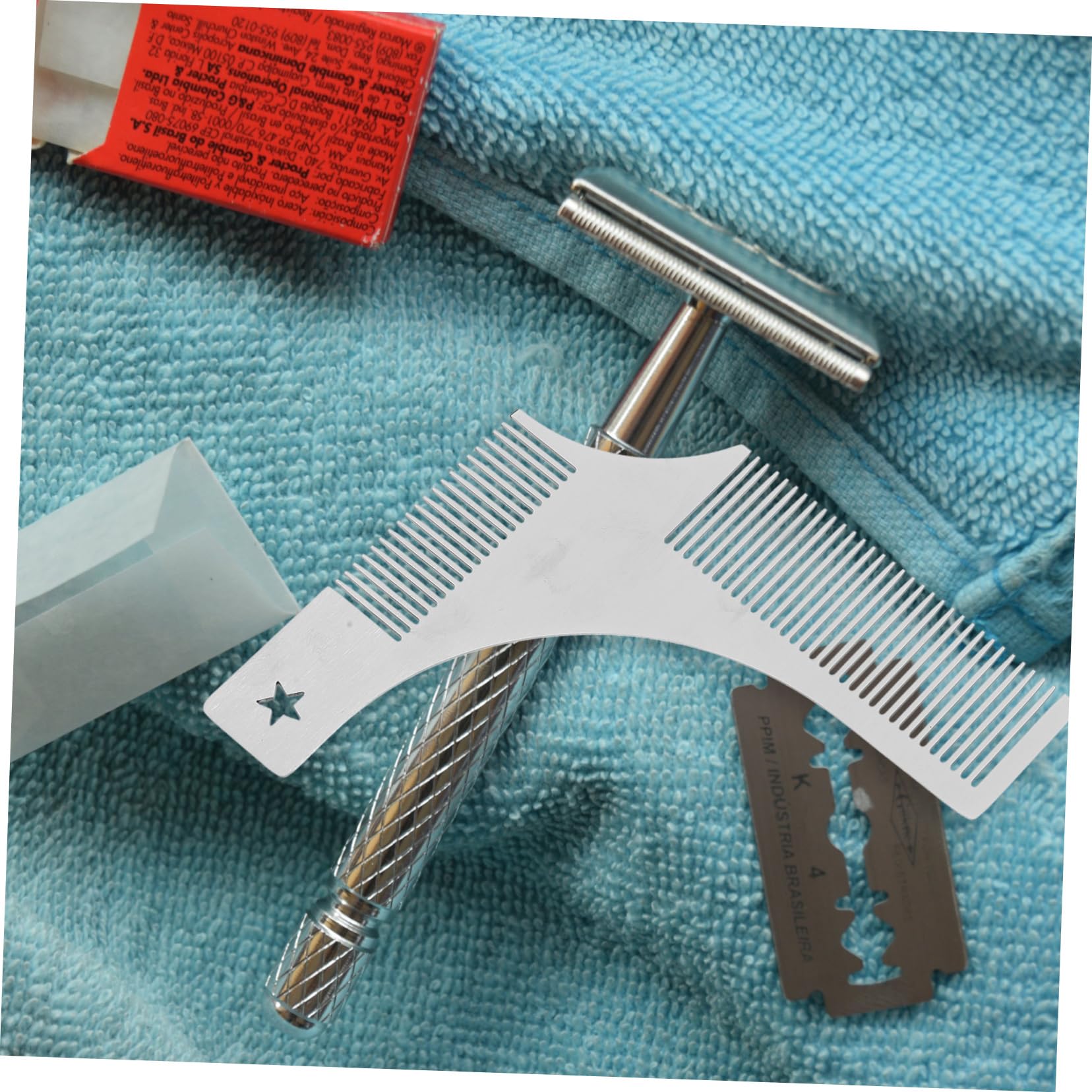 FRCOLOR 2 Set Di Eleganti Accessori Per Barba Kit Pettine Rifinitore Spazzola Custodia Da Viaggio Strumenti Per La Della Barba